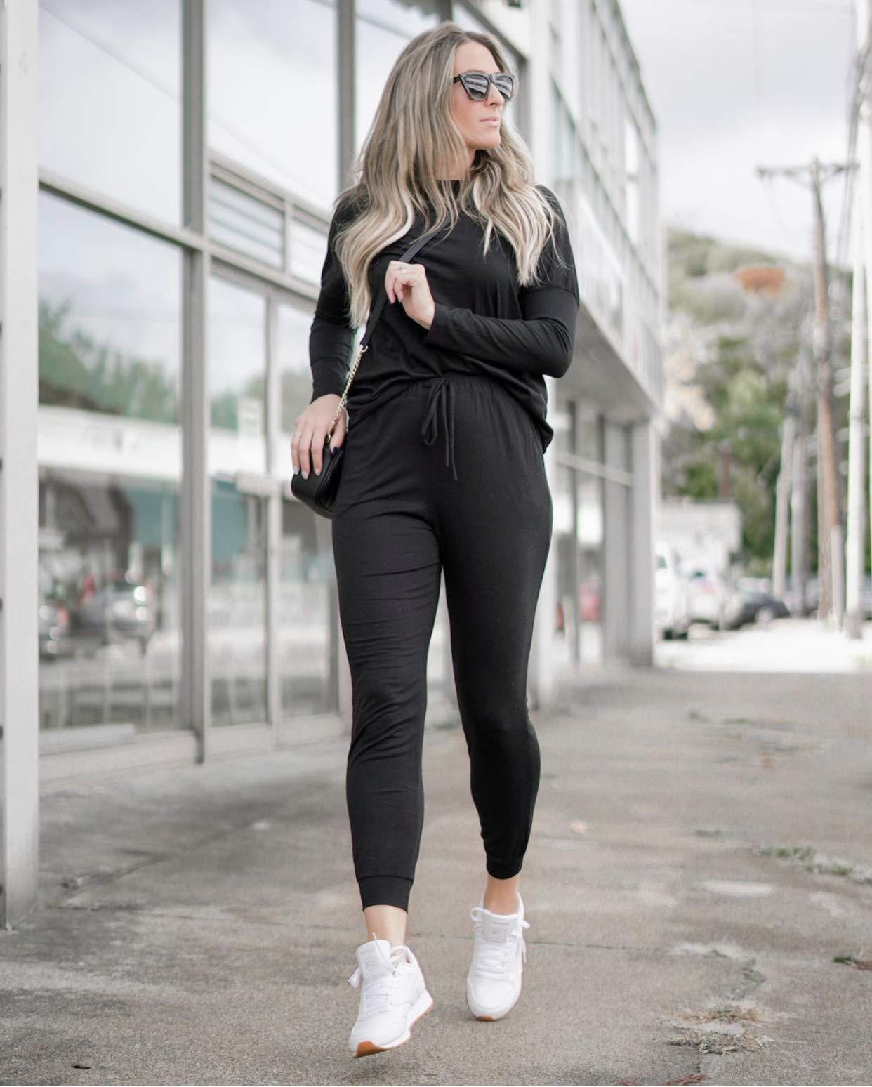 PRETTYGARDEN Women's Spring Fall 2 Piece Lounge Outfit Long Sleeve Crewneck Pullover Tops High Waisted Pants Set Tracksuit - Image 2