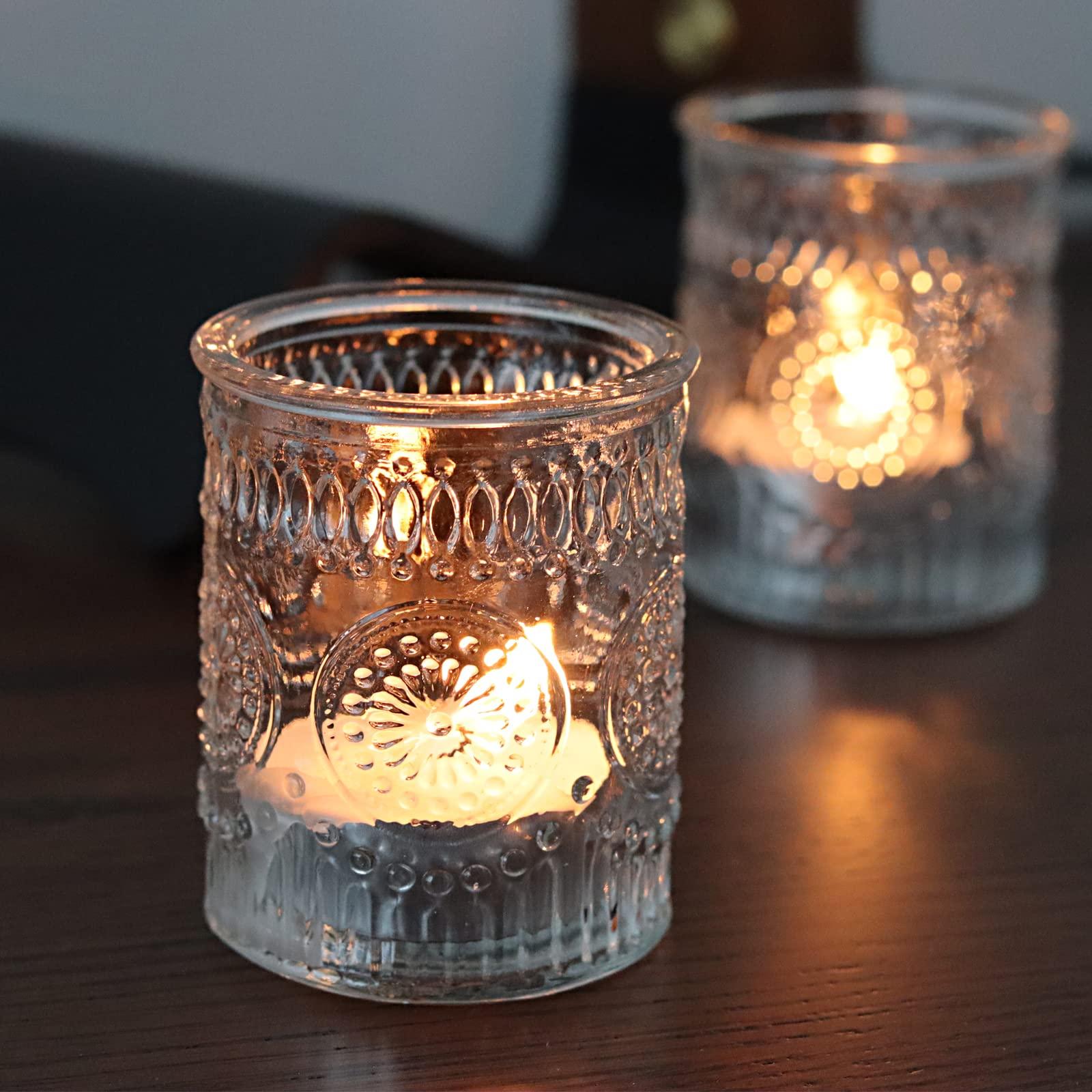 SHMILMH Clear Tealight Candle Holders Set of 36, Ribbed Votive Candle Holders Bulk for Vintage Wedding Table Birthday Party Decoration - Image 8