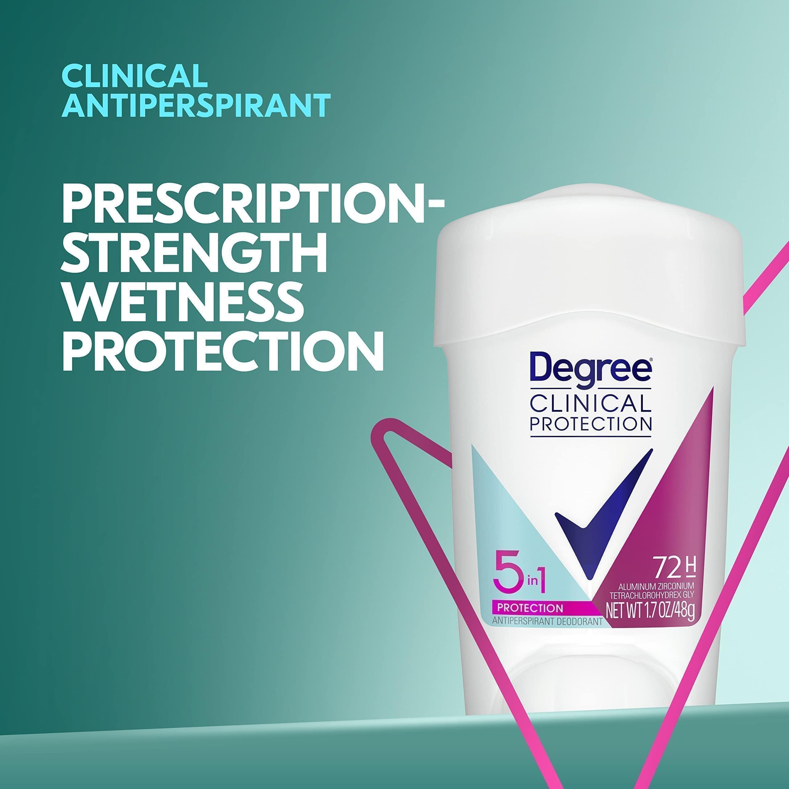 Degree Clinical Protection Antiperspirant Deodorant 72-Hour Sweat & Odor Protection 5-in-1 Antiperspirant for Women 1.7 oz - Image 5