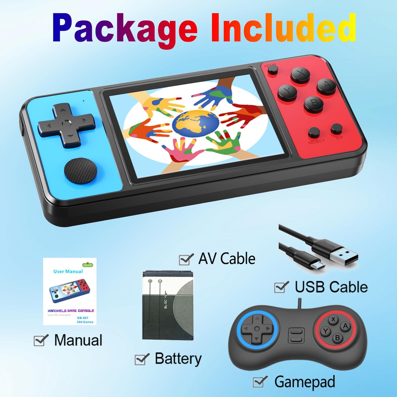 Beico Handheld Game for Kids, 3.0" Large Screen Built in 270 Classic Retro Video Games Seniors Electronic Games Player Boys Girls Birthday Present Black Blue - Image 7