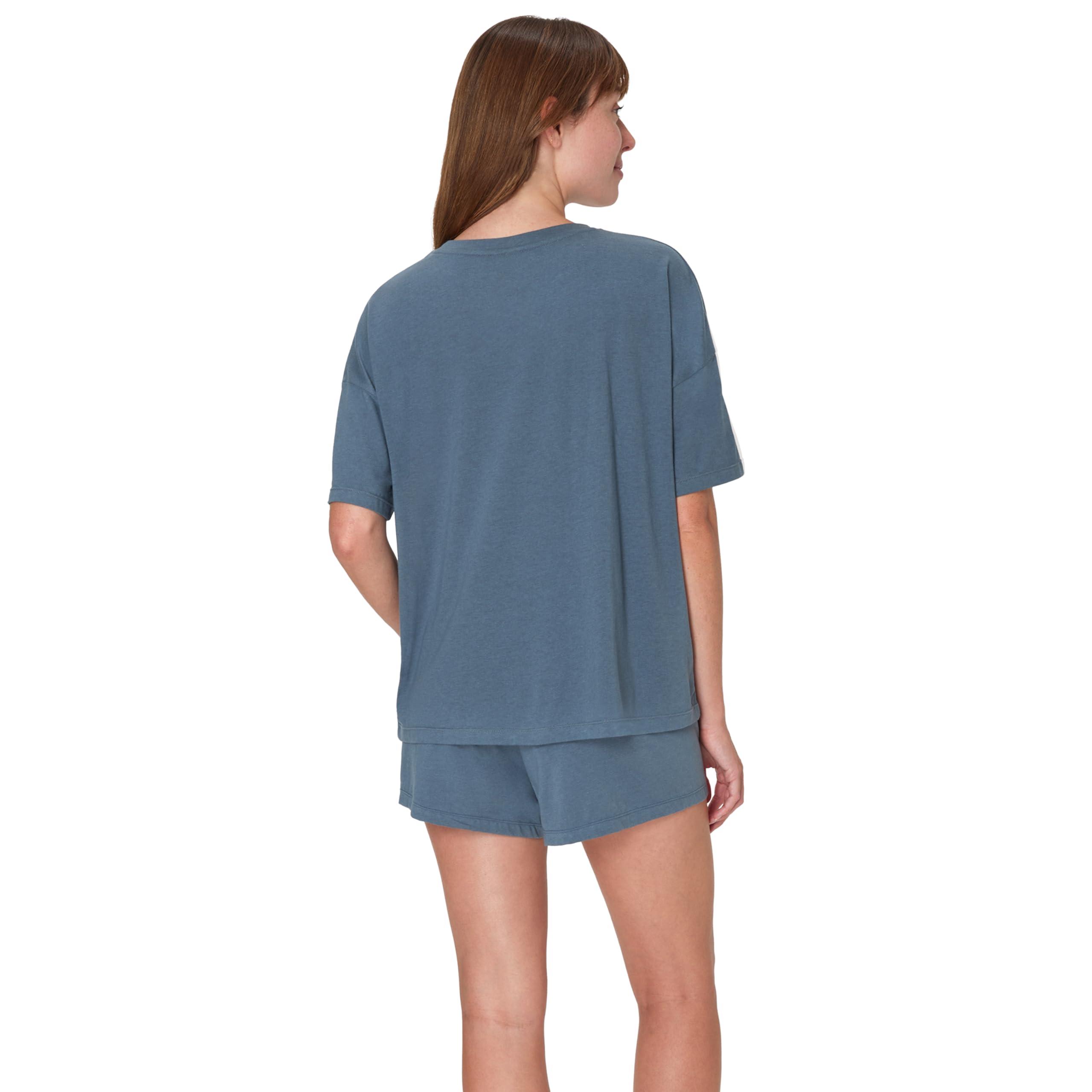 Hanes Women's Originals 2 Piece Lounge, Comfywear Supersoft Boxy T-Shirt & Sleep Shorts Loungewear Set - Image 2
