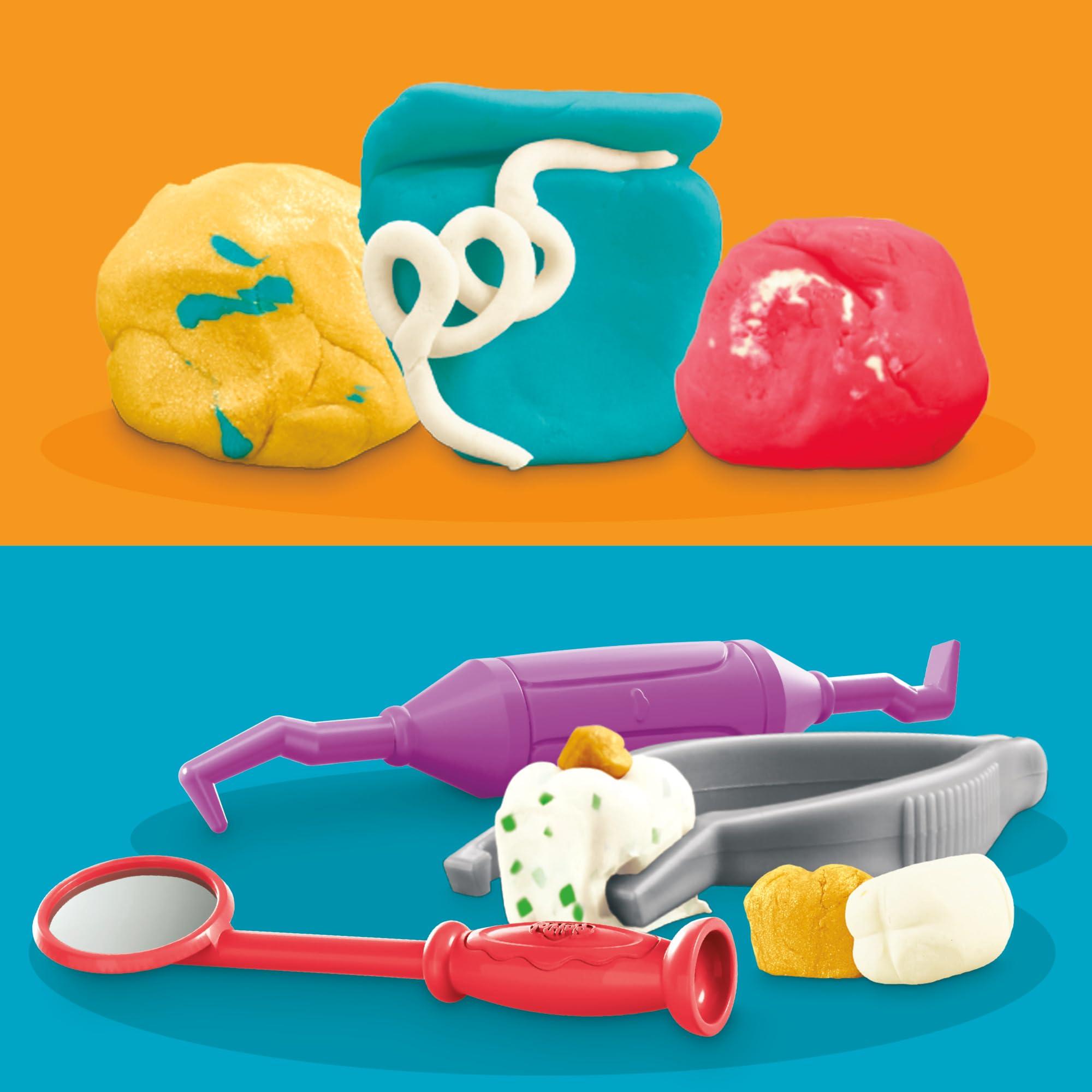 Play-Doh Drill 'n Fill Dentist Toy for Kids 3 Years and Up with Cavity and Metallic Colored Modeling Compound, 10 Tools, 8 Total Cans, 2 Ounces Each, Non-Toxic, Assorted Colors - Image 9