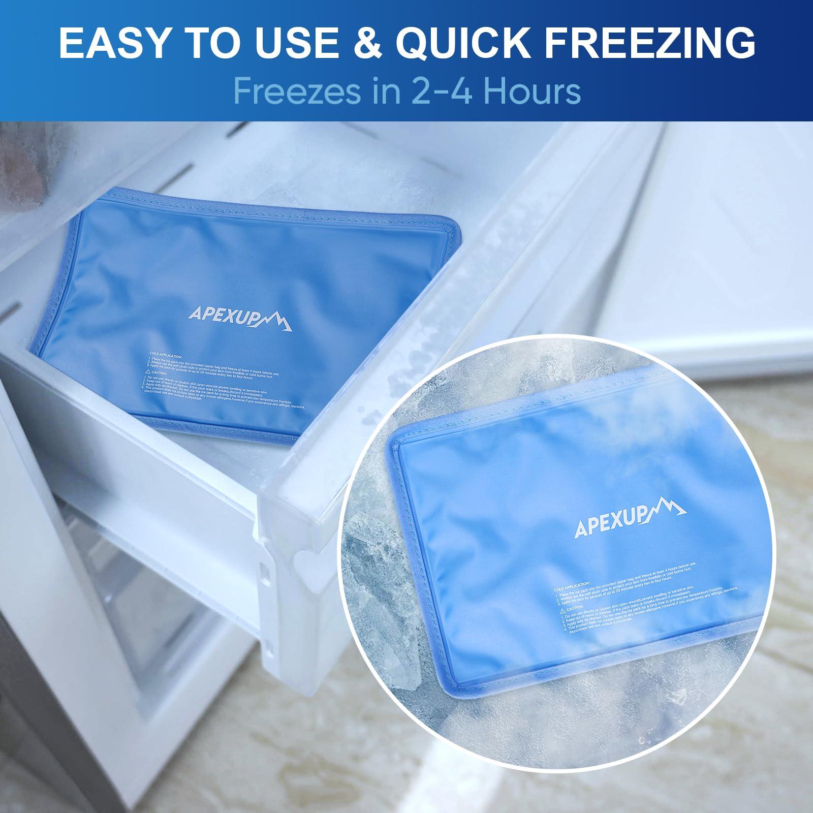 APEXUP Gel Ice Packs for Injuries Reusable, Flexible Double Sided Cold Packs for Injuries, Ice Pack for Knee, Shoulder, Back, Hip, Leg, Arm (Blue, S, 1PK) - Image 3