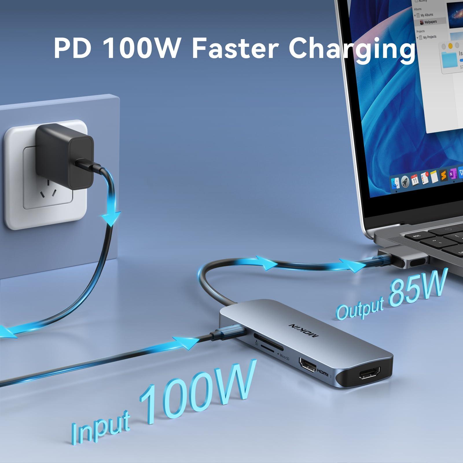 Docking Station for MacBook Pro Air,USB C Docking Station Dual Monitor,Dual HDMI Adapter Hub for Mac MacBook Pro with 2 HDMI(4K @60Hz), 3 USB3.0,SD TF Card Reader and 100W PD USB C Port - Image 6