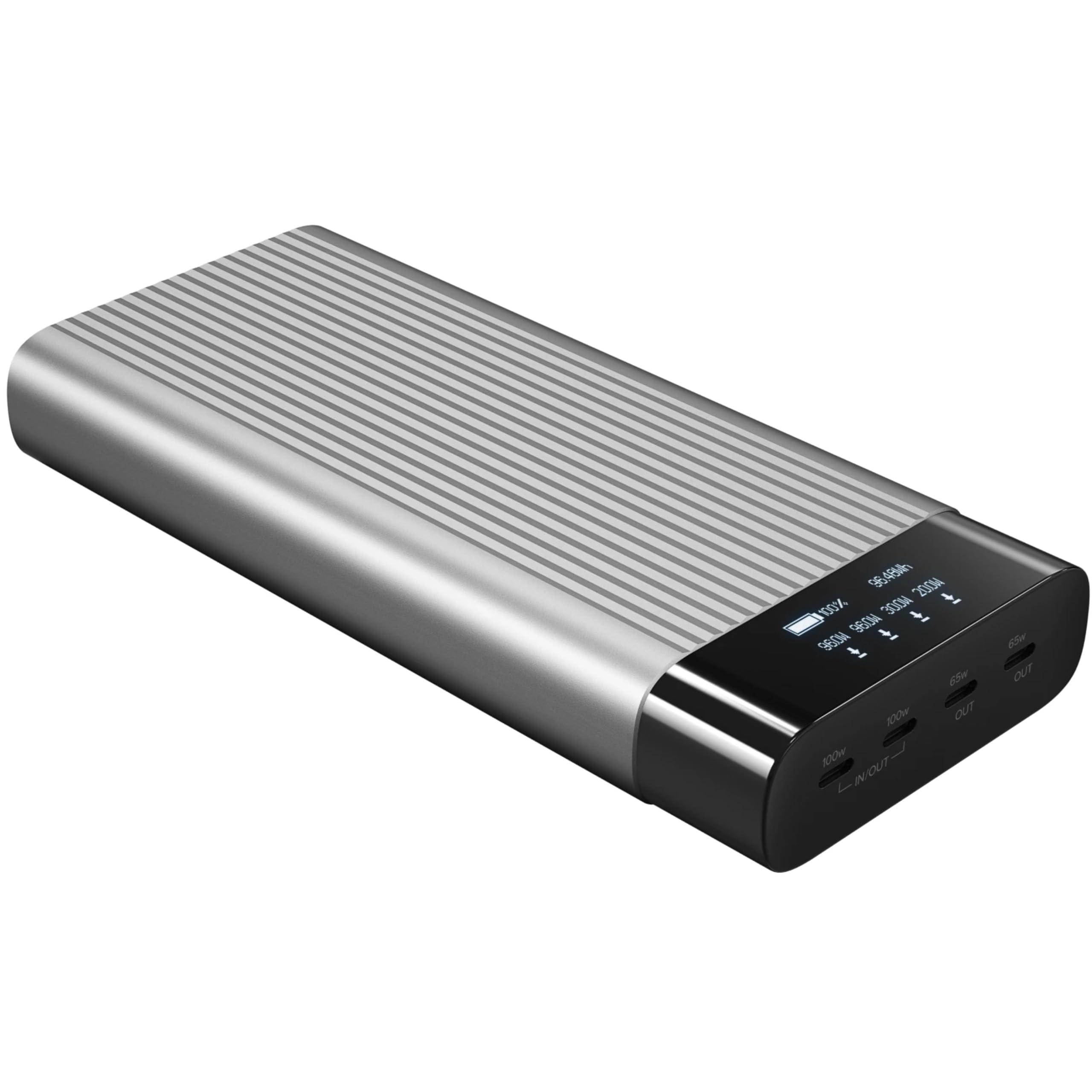 HyperJuice 245W USB-C 100Wh Battery Pack, M1 MacBook, iPad, iPhone, and More, Fast Charger Type C 27000 mAh Power Bank, Portable Charger - Image 1