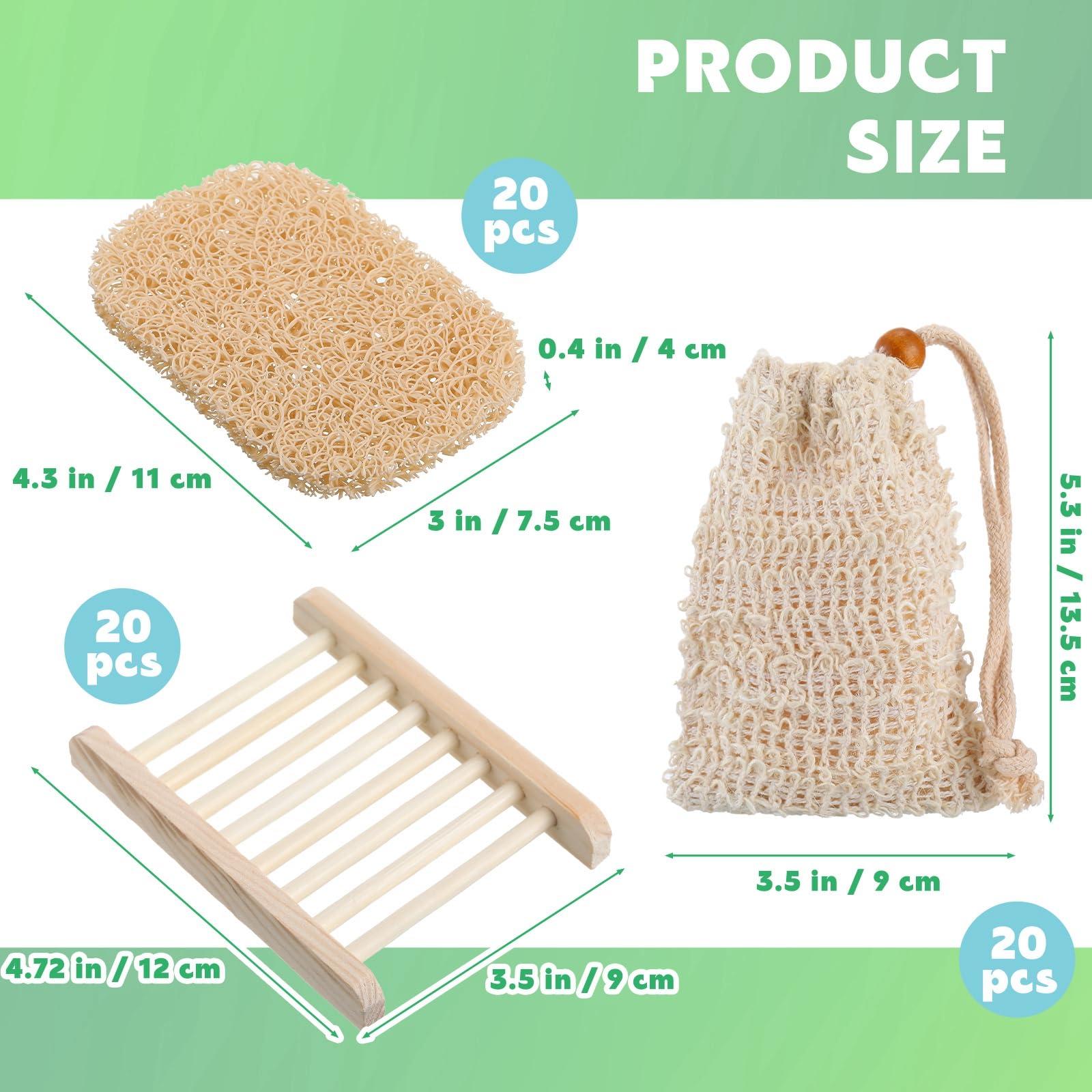 90 Pcs Soap Saver Set Including Wooden Dish, Exfoliating Bag, Saver Pads Bulk with Self Drain, Bar Soap Holder Mesh Bag for Shower Bath Home Toilet Kitchen Hotel Restaurant - Image 3