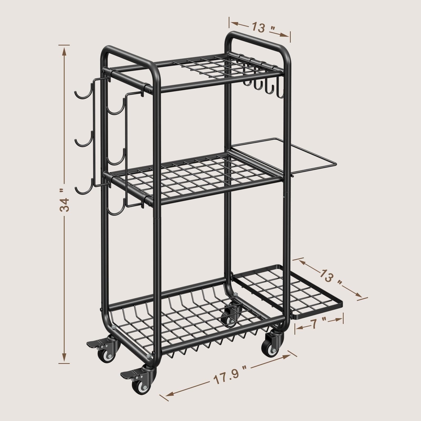 Weight Rack for Home Gym, All in One Yoga Mat Storage Rack, Workout Equipment Storage with Wheels and Hooks for Dumbbells Kettlebells Foam Rollers, Powder Coated - Image 5