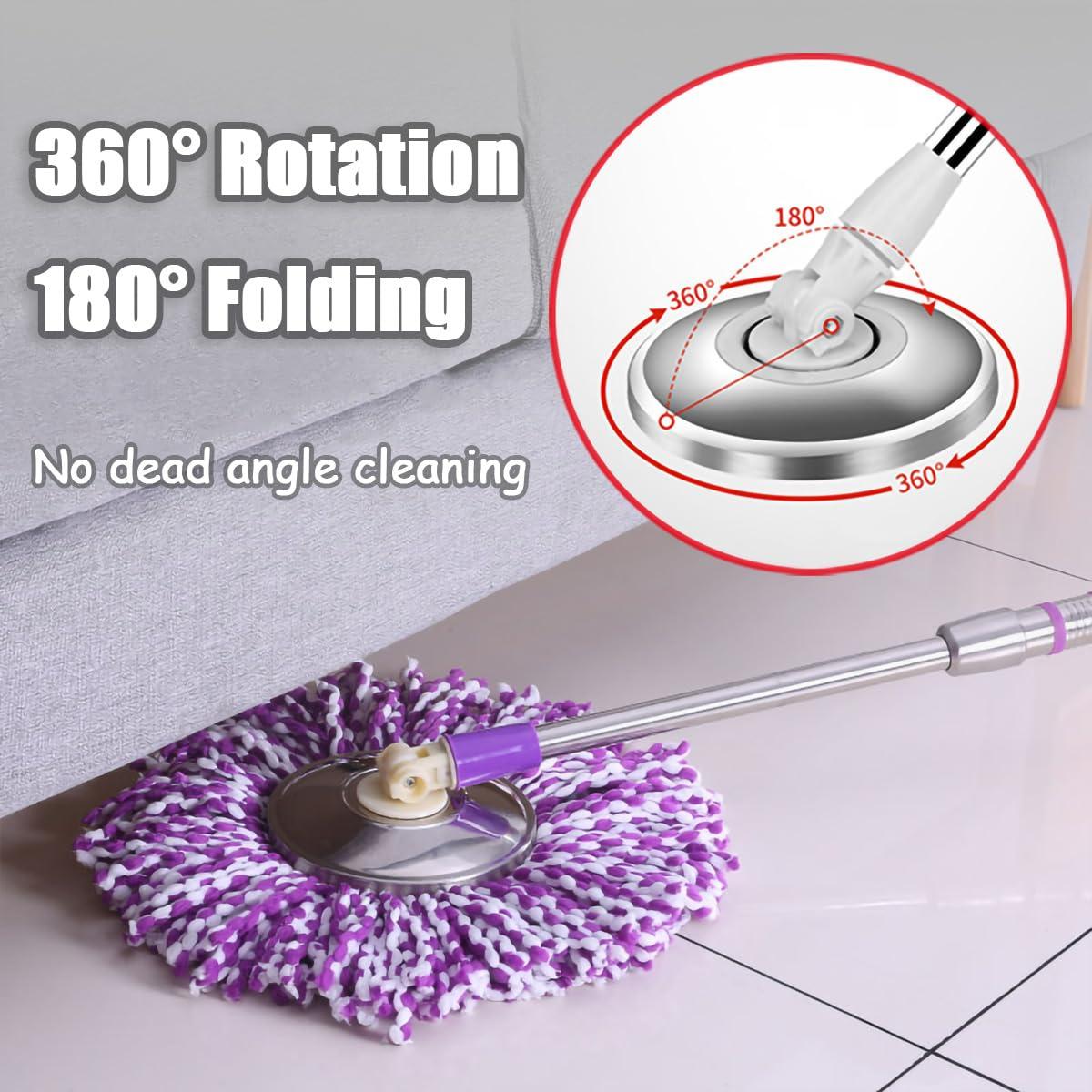 Midremer Spin Mop Replacement Mop Handle, 49-inch 360 Degrees Rotating Telescopic Replacement Mop Stick with Reinforced Plastic Disc for Spin Mop Bucket Cleaning System (Plastic Disc, Green) - Image 5