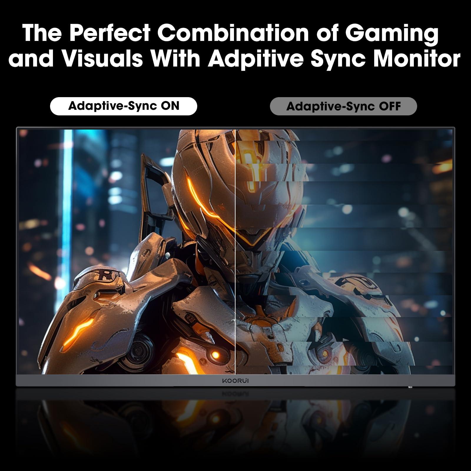 KOORUI 24 inch Curved Gaming Monitor 180Hz FHD 1080P Computer Monitor,1ms 1500R VA Display,Adaptive Sync,HDR10,HDMI2.0X2&DP1.2,VESA Compatible,Tilt Adjustable,Eye Care,24E6CA - Image 4