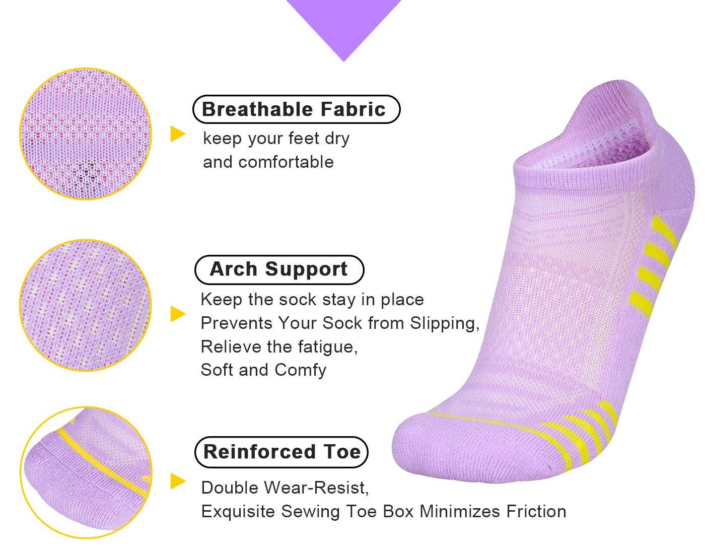 LITERRA Womens Ankle Socks 6-Pairs Athletic Running Sport Socks With Cushioned Sole - Image 3