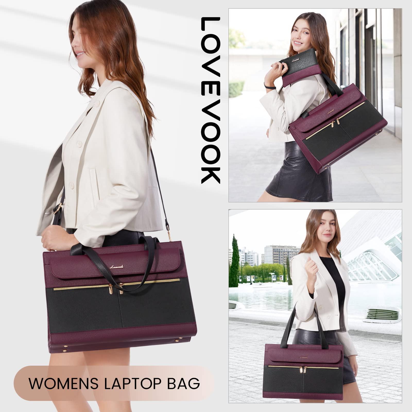 LOVEVOOK Laptop Bag for Women 15.6 Inch Tote Work Professional Leather Computer Briefcase Waterproof Handbag Shoulder Large Capacity Business Teacher Office Crossbody Purse - Image 7