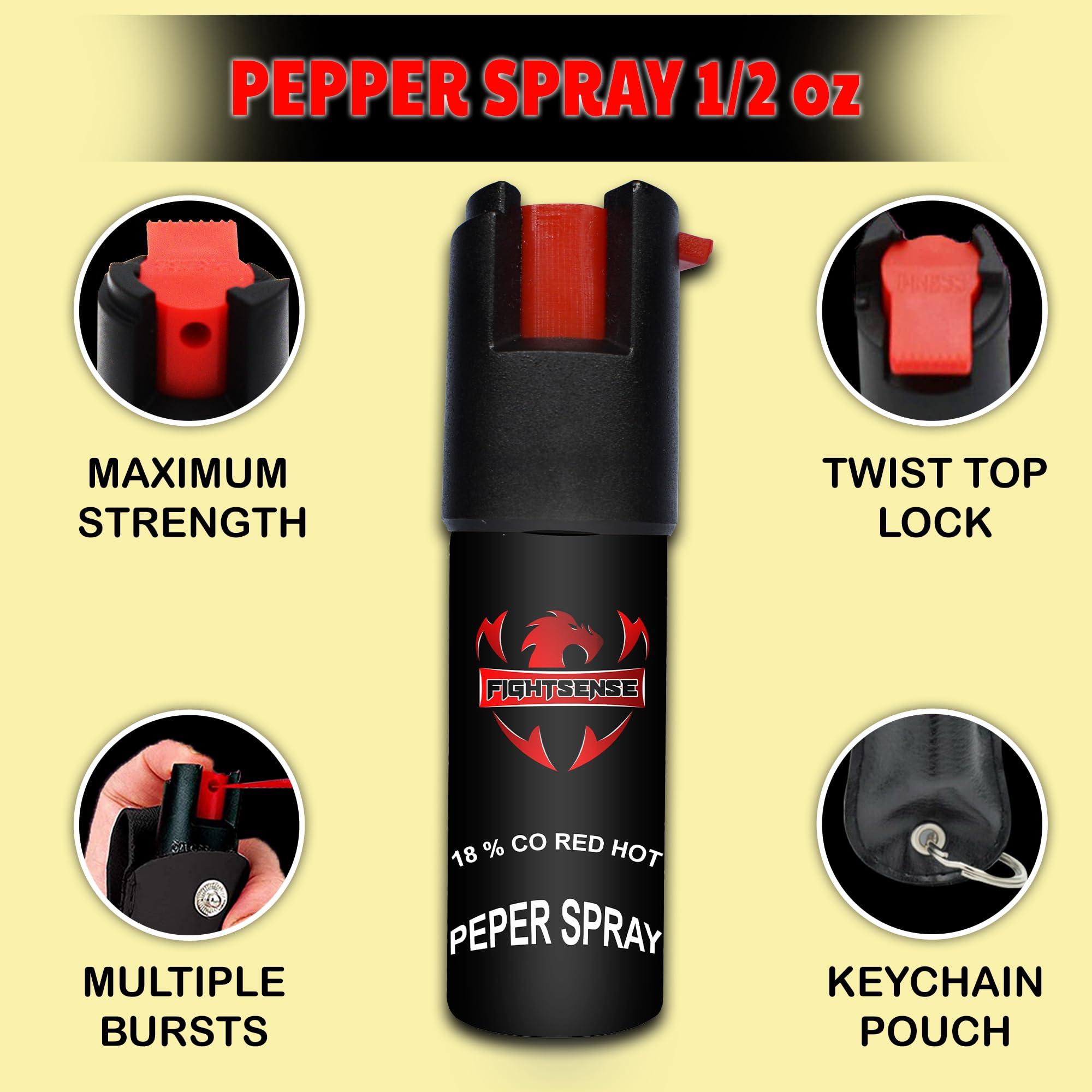 FIGHTSENSE Mini Stun Gun Keychain & Pepper Spray Combo Pack for Self Defense Kit - Extremely Powerful Stun Gun Flashlight for Women - Image 5