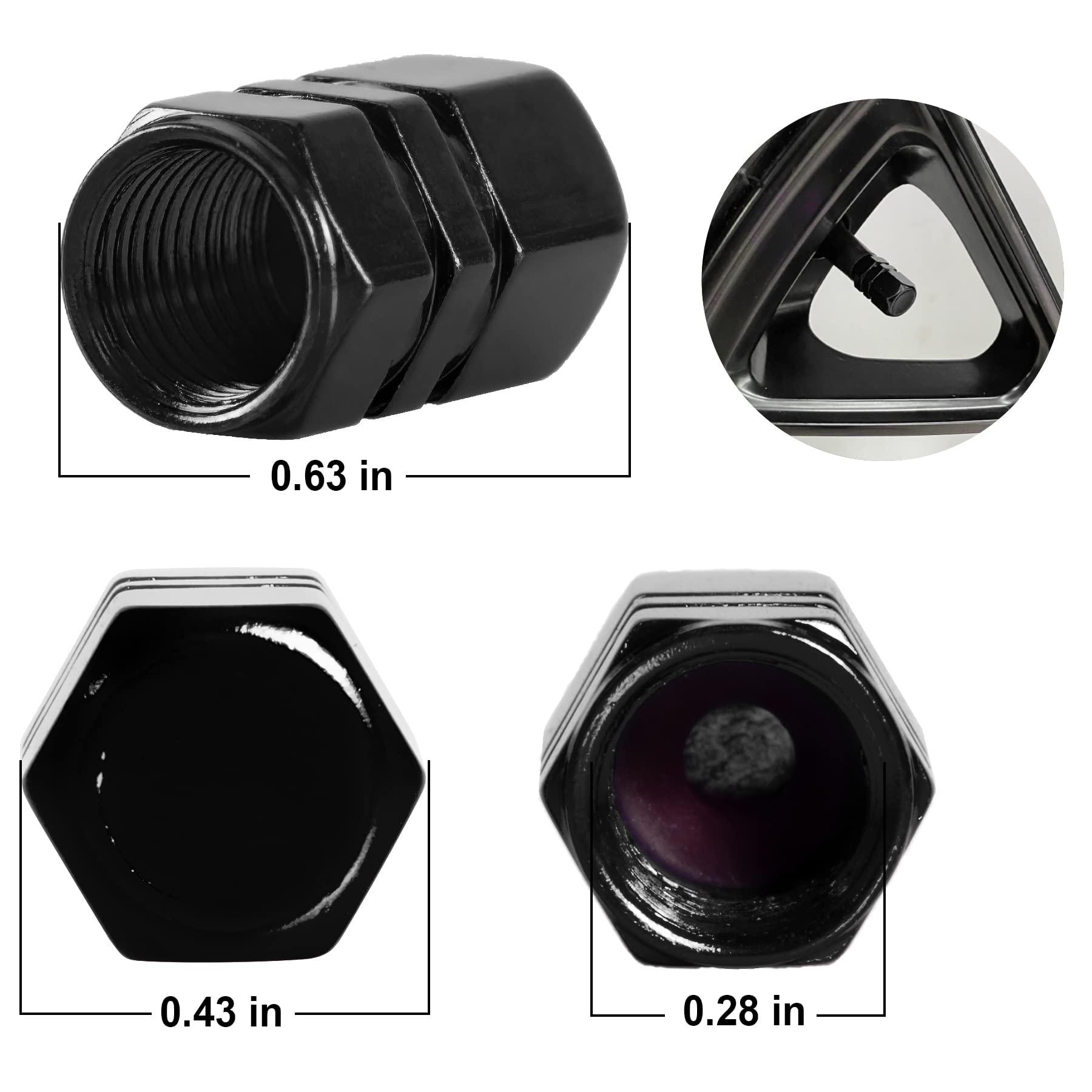 JUSTTOP Car Tire Valve Stem Caps, 12pcs Air Caps Cover, Universal for Cars, SUVs, Bike, Trucks and Motorcycles-Black - Image 2