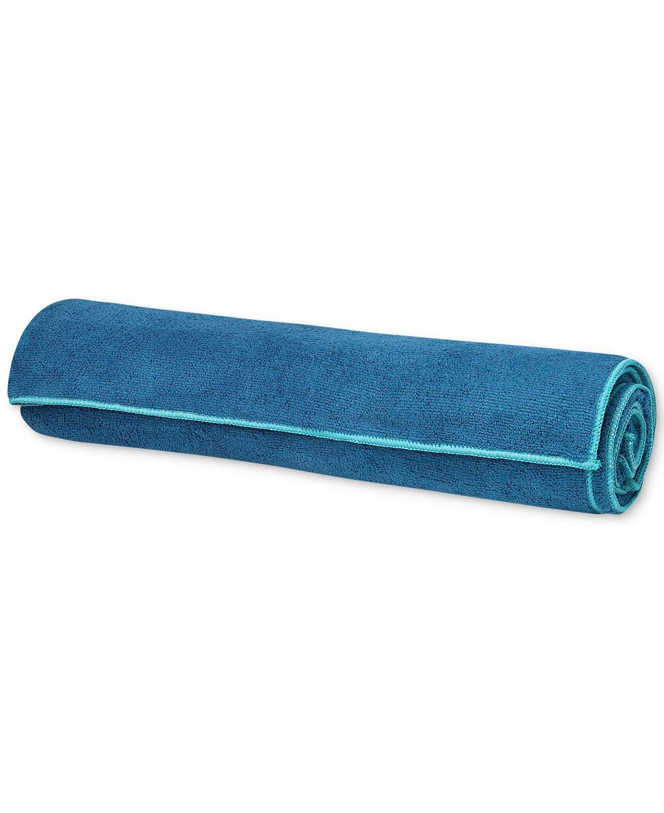 Gaiam Stay Put Yoga Towel Mat (Fits Over Standard ) Size - 68"L x 24"W, Lake