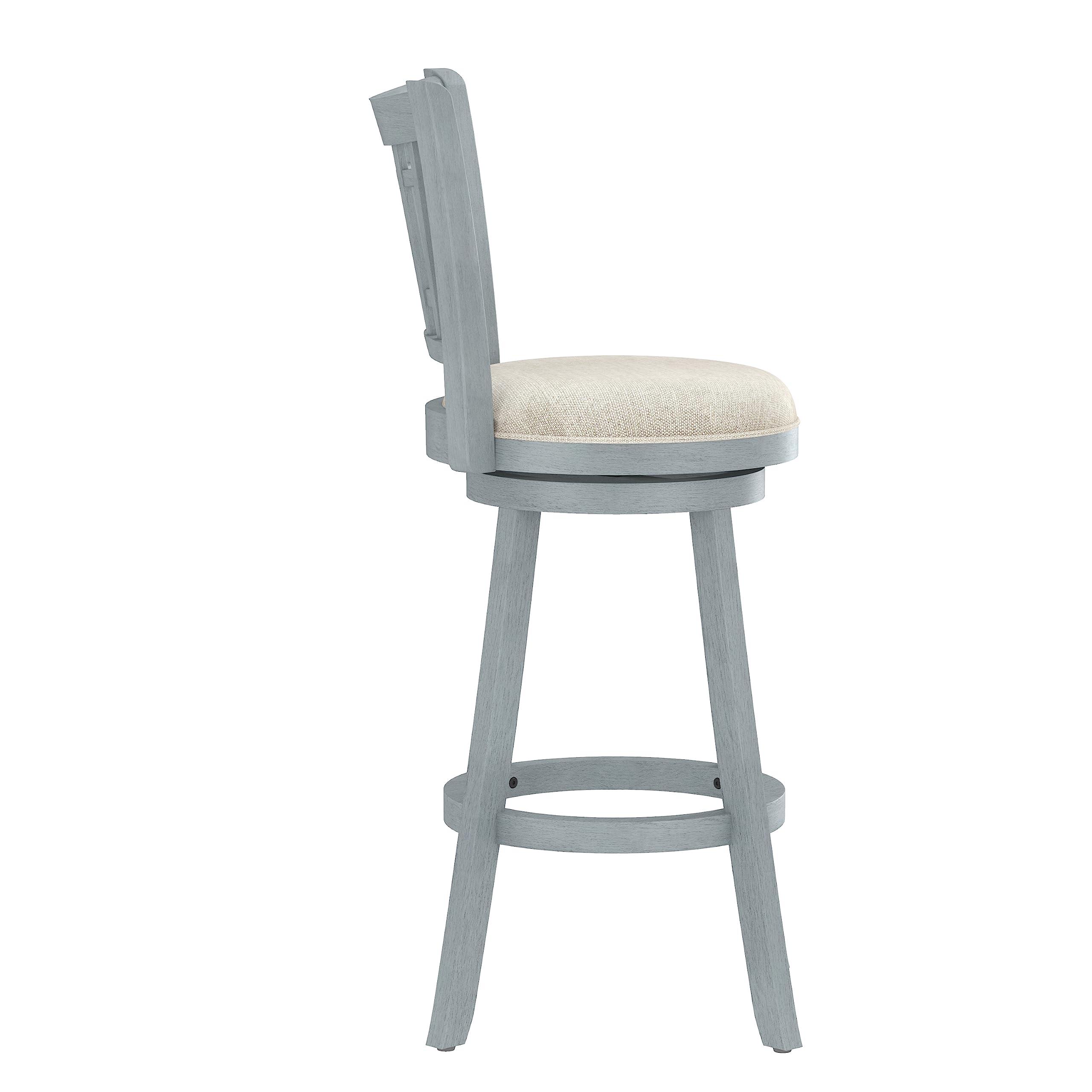Hillsdale Fairfox 30.5" Wood Swivel Bar Height Stool, Blue Wire Brush - Image 10