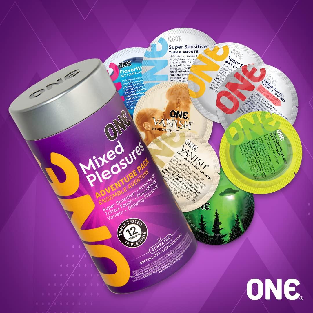 ONE 1 Mixed Pleasures Assorted Condoms, Pack of 12 - Image 4
