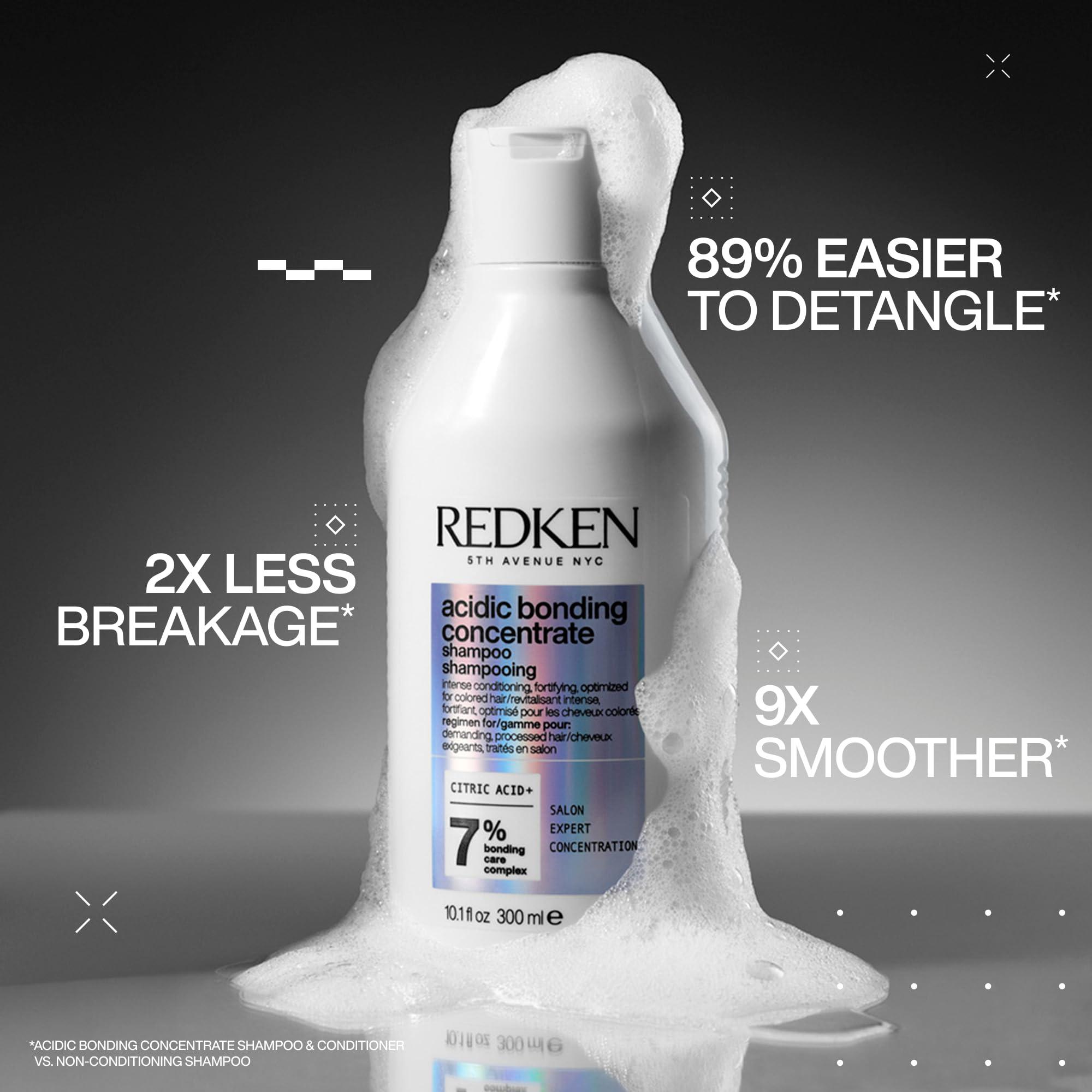 Redken Acidic Bonding Concentrate Shampoo For Damaged Hair Repair - Strengthens and Repairs Weak and Brittle Hair, Sulfate-Free, With Citric Acid - Image 2