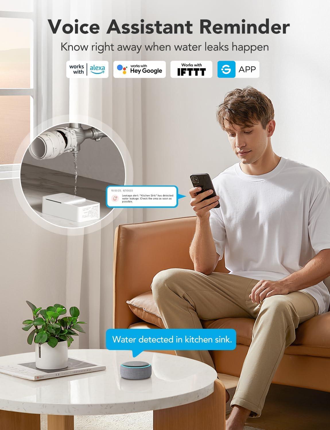 GoveeLife Water Leak Detector 2, LoRa Water Sensor Alarm Monitor Up to 1312ft Open-Air Range, Alexa, App, Email Notifications, Detector Protection for Your Home, Kitchen Sink, Bathroom, Basement - Image 9