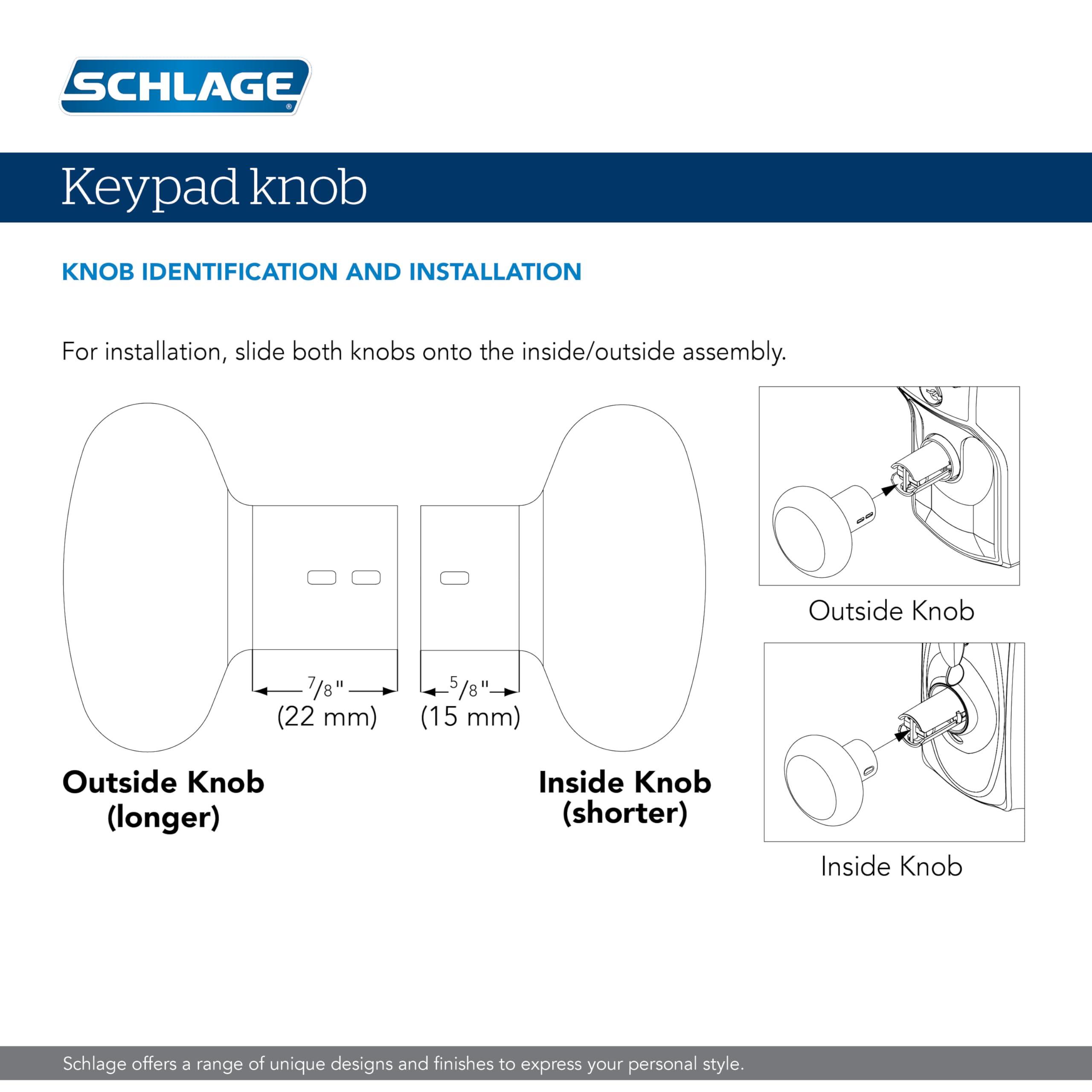 SCHLAGE Brushed Chrome FE595CS V PLY 626 ELA Plymouth Light Commercial Electronic Keypad Lock with Elan Lever(Satin Chrome) - Image 8
