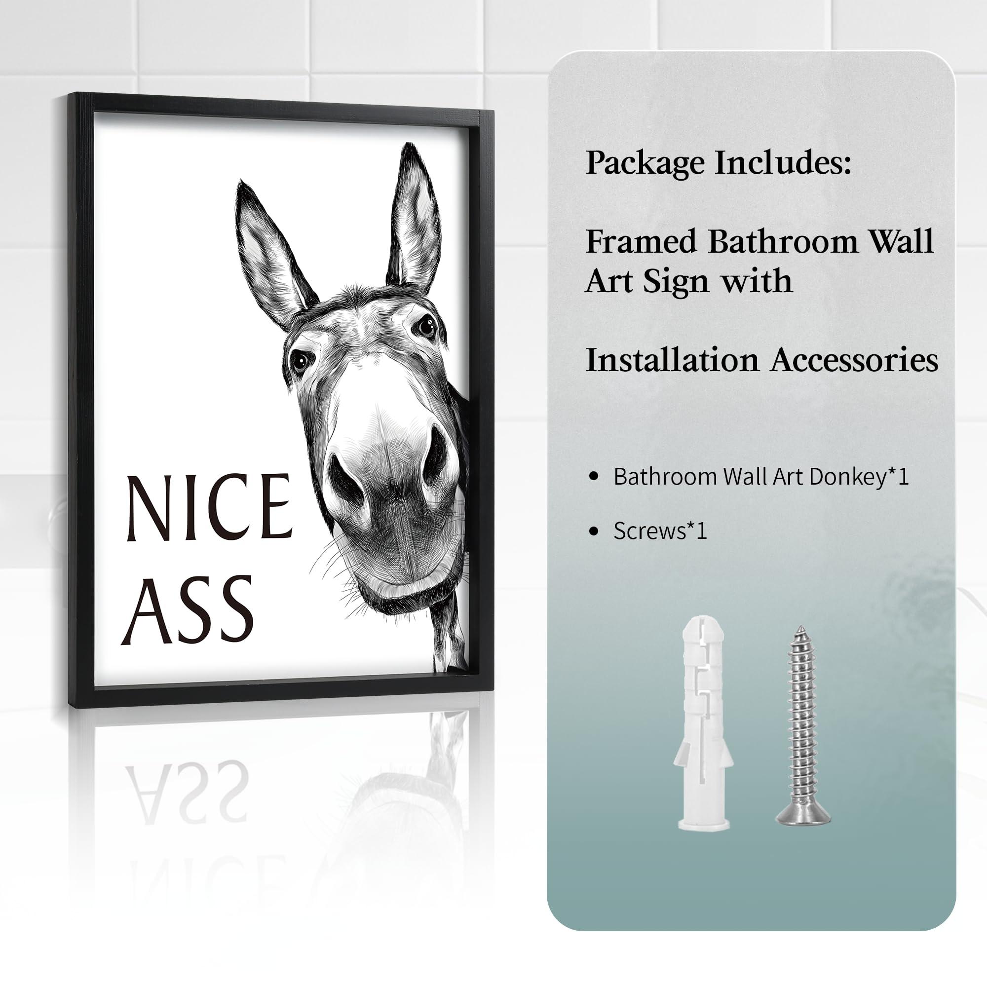 Heiple Framed Bathroom Art Bathroom Wall Decor Farmhouse Home Bathroom Decor Sets Vintage Funny Wall Art Bathroom Signs (Black, 11"x14") - Image 6