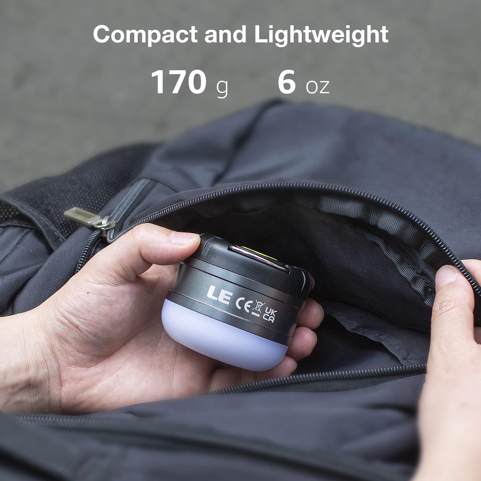 LE LED Camping Lantern Rechargeable, 310LM, 5 Light Modes, Power Bank, Waterproof, Mini Flashlight with Magnetic Base for Hurricane Emergency, Outdoor, Hiking, Home and Car - Image 7
