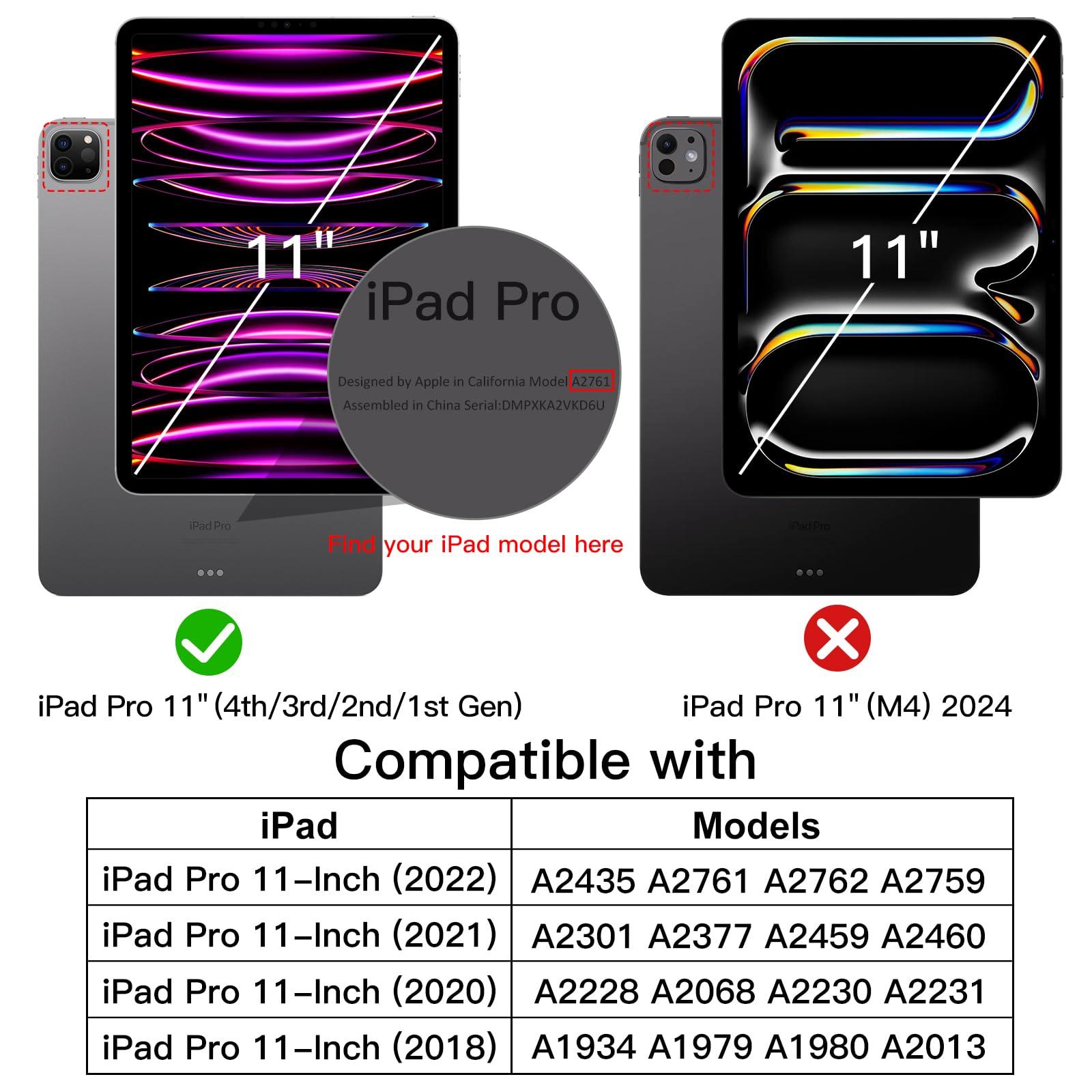 JETech Case for iPad Pro 11-Inch, 2022/2021/2020/2018 Model (4th/3rd/2nd/1st Generation), Compatible with Pencil, Cover Auto Wake/Sleep (Deep Navy) - Image 2