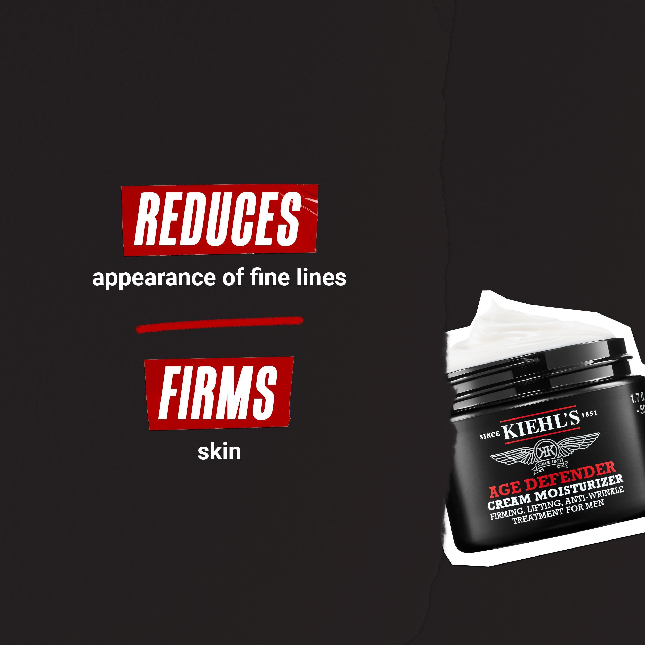 Kiehl's Age Defender Face Cream Moisturizer, Firming & Lifting Anti-Aging Treatment for Men, Gently Exfoliates, Minimizes Look of Fine Lines and Wrinkles, with Capryloyl Salicylic Acid & Caffeine - Image 4