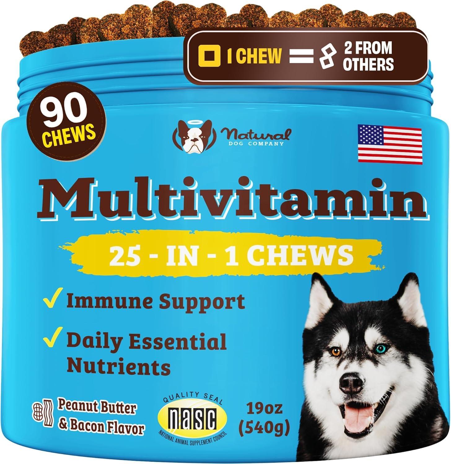 Natural Dog Company Multivitamin for Dogs – Daily Soft Chews with Vitamins, Minerals & Antioxidants, Immune & Joint Support, for All Ages, Sizes & Breeds, Bacon & Peanut Butter – 90 Count - Image 9