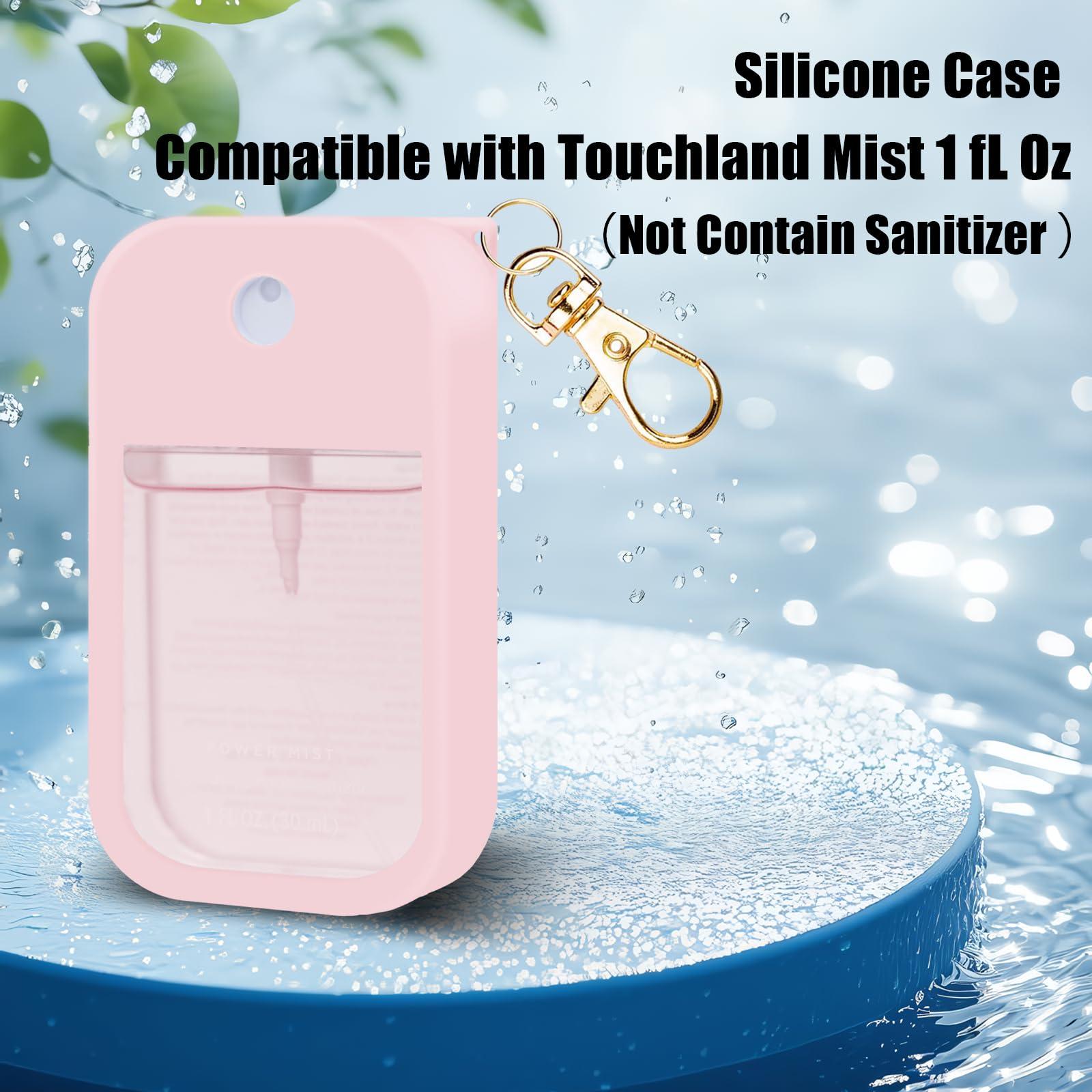 ZERCEJC Silicone Case Compatible with Touchland Hand Sanitizer Spray，Power Mist and Glow Mist 1 fl Oz Protective Case with Key Chain for Touchland Hand Sanitizer Spray Accessory (Pink) - Image 5