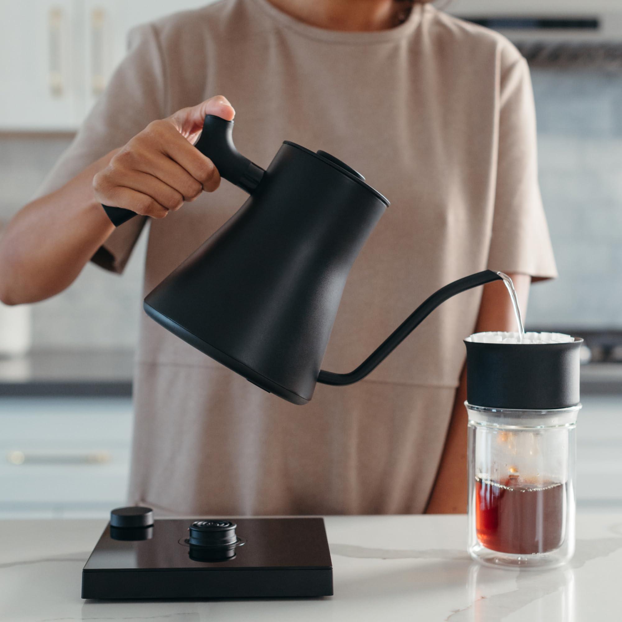 Fellow Stagg EKG Pro Electric Gooseneck Kettle 0.9 Liter, Temperature Control, Built-in Brew Timer, Scheduling, Pour-Over Coffee, Tea Pot, Stainless Steel, Stone Blue with Walnut Wood Handle - Image 2