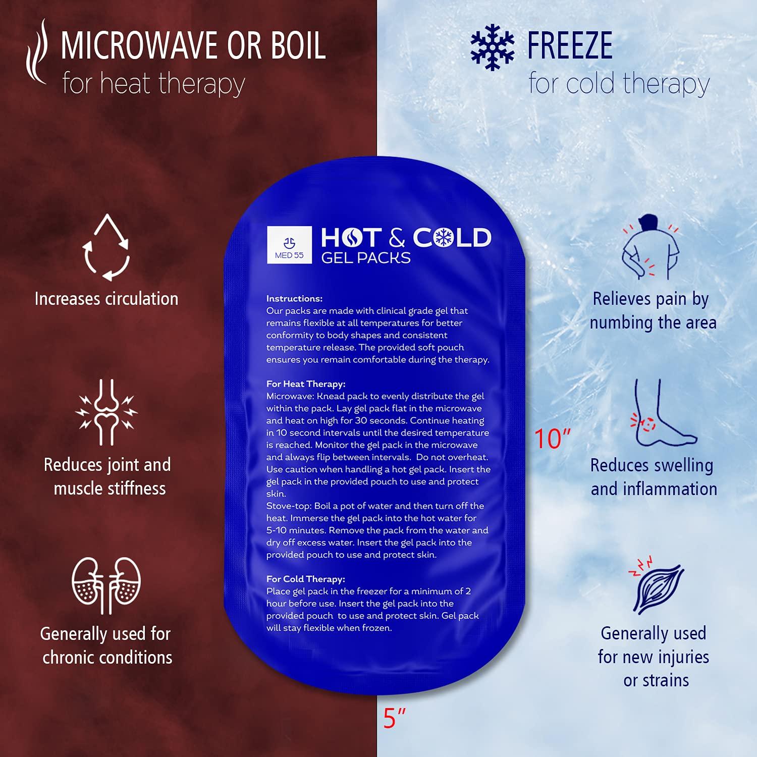 Gel Ice Pack for Injuries | Hot & Cold Compress Flexible Soft Reusable 2 Gel Packs + 2 Adjustable Wraps for Shoulder, Elbow, Back, Hip, Knee Pain Relief Therapy for Swelling & Bruising - Image 3