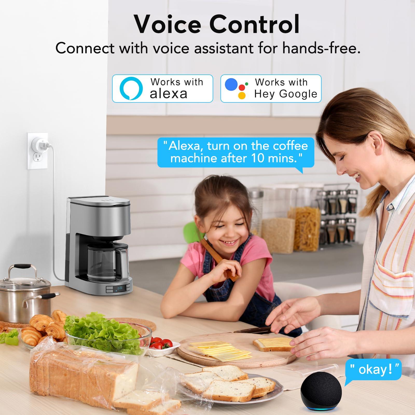 EIGHTREE Smart Plug, Smart Home WiFi Outlet Works with Alexa & Google Home, Smart Socket with Remote Control & Timer Function, 2.4GHz WiFi Only, 4 Packs - Image 4