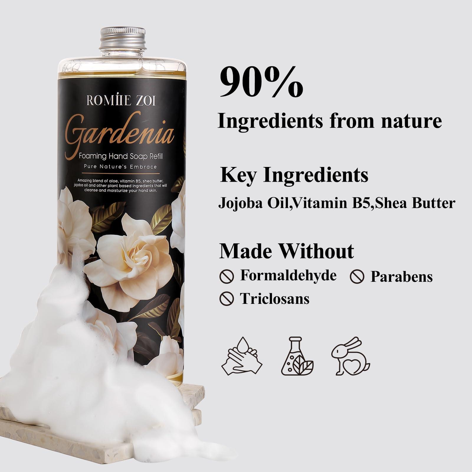 ROMIIE ZOI Gardenia Foaming Hand Soap Refill Gift Set, Non-Toxic & Biodegradable, Sensitive Skin Friendly - Image 6
