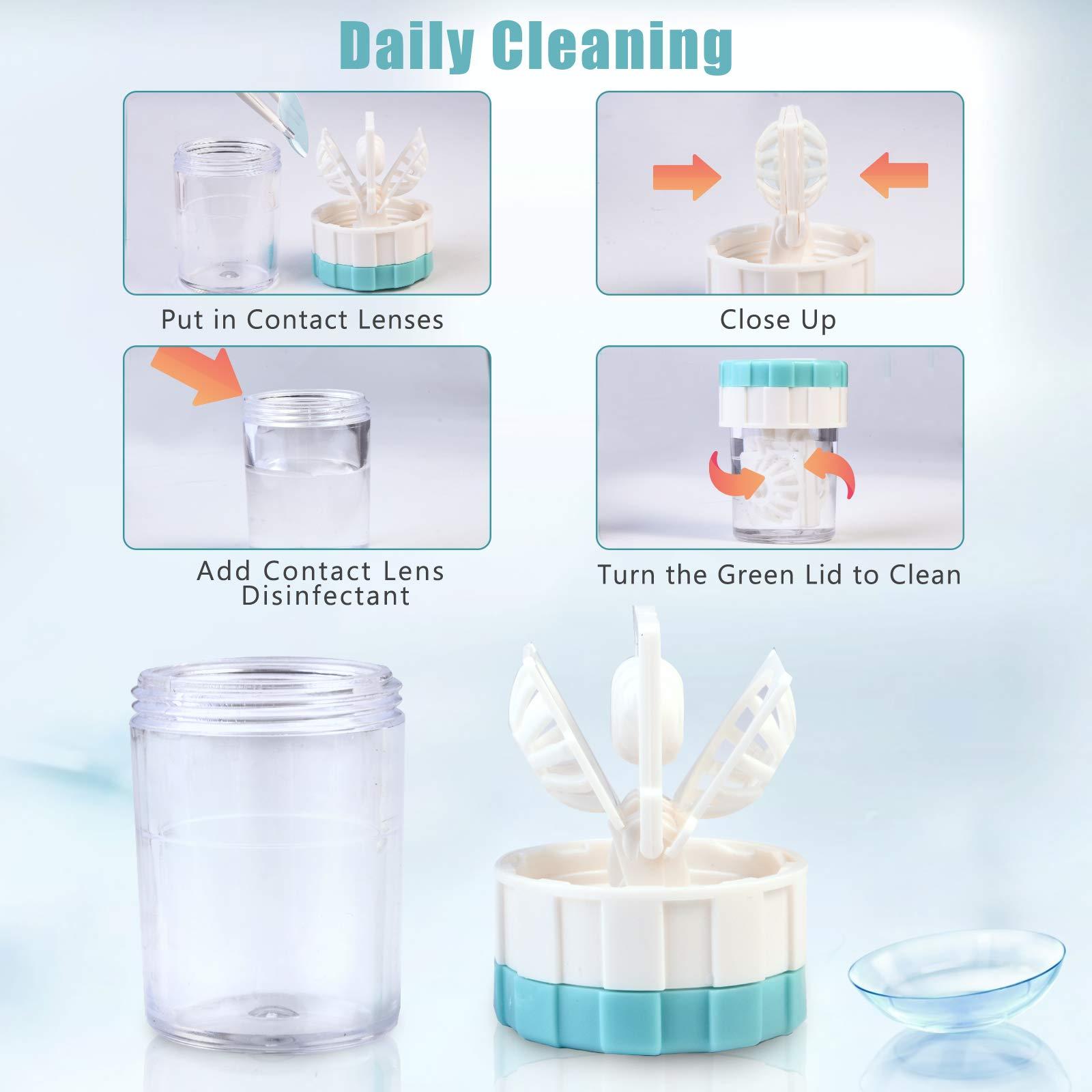 Contact Lens Travel Kit with Cleaner Washer, Portable Contact Box with Mirror Tweezers Remover Tool Solution Bottle for Daily Outdoor - Image 3