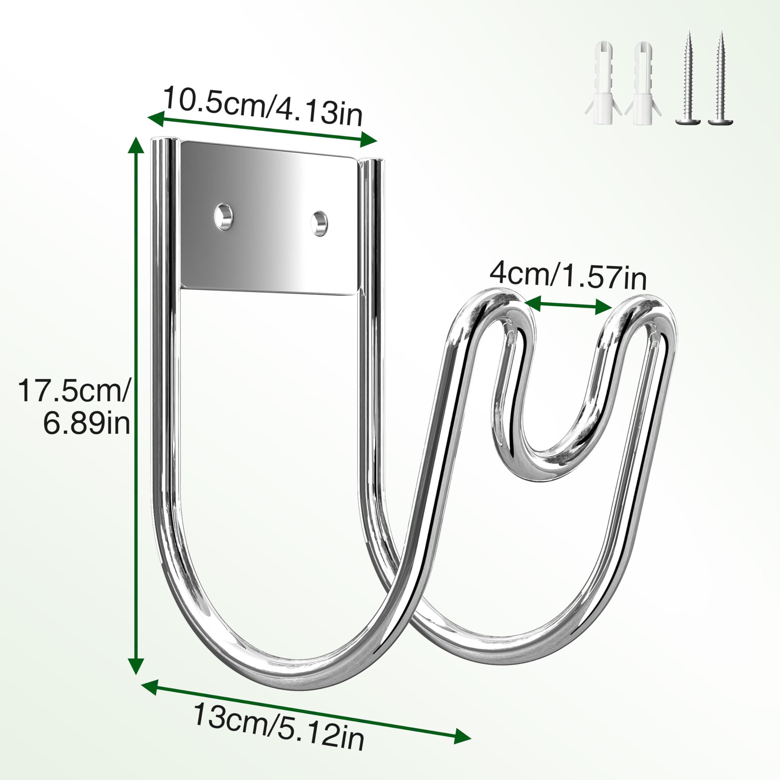 Josmimic Stainless Steel Garden Hose Holder - Silver SS304 Water Hose Holder - Wall Mounted Hose Hanger Heavy Duty for Water Hose Extension Cords Vacuum Hose, Anti-Rust. - Image 3