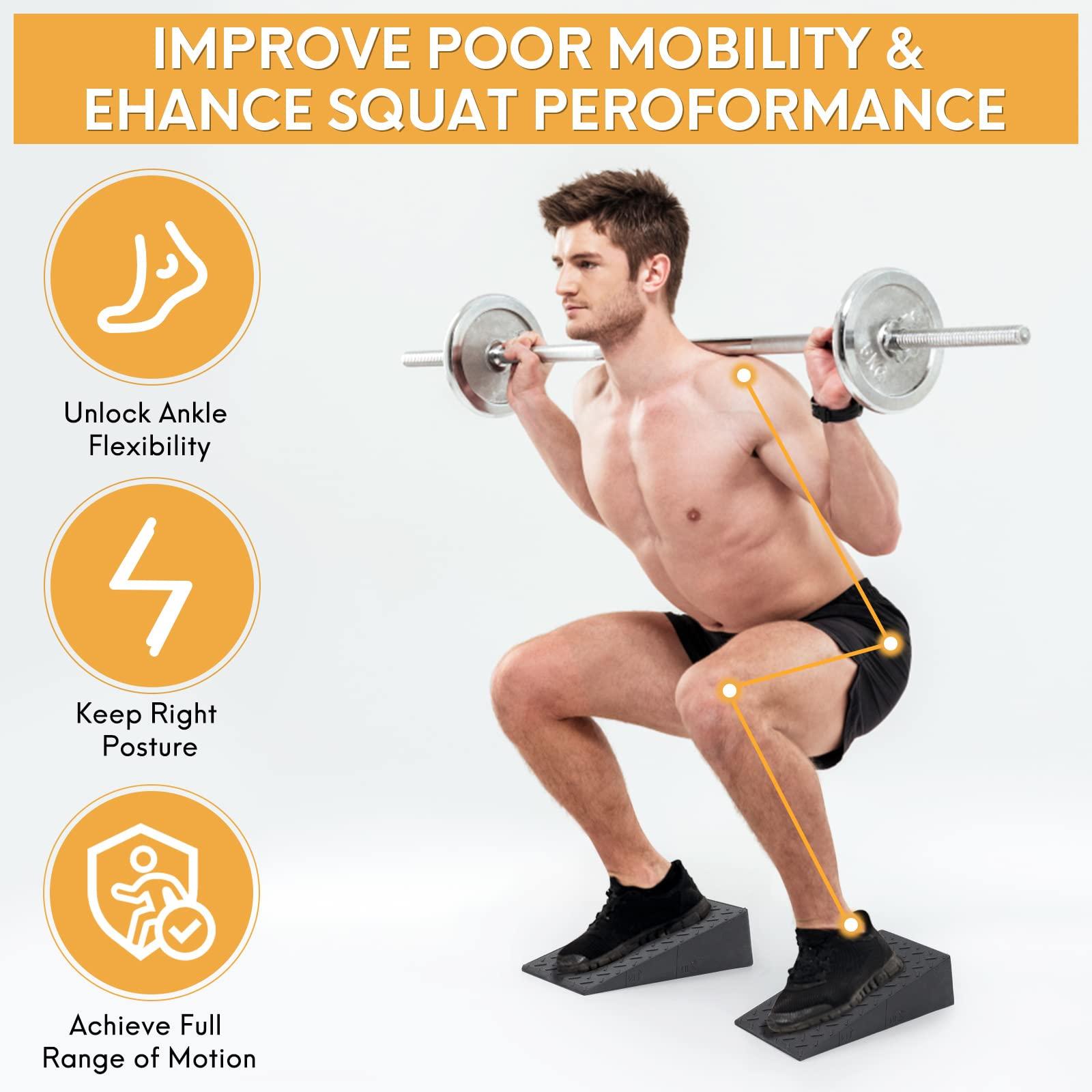 Squat Wedge – Slant Board for Squats Non-Slip Squat Wedge Blocks Improve Squat and Strength Performance Calf Stretcher for Physical Therapy Foot Stretcher - Image 2