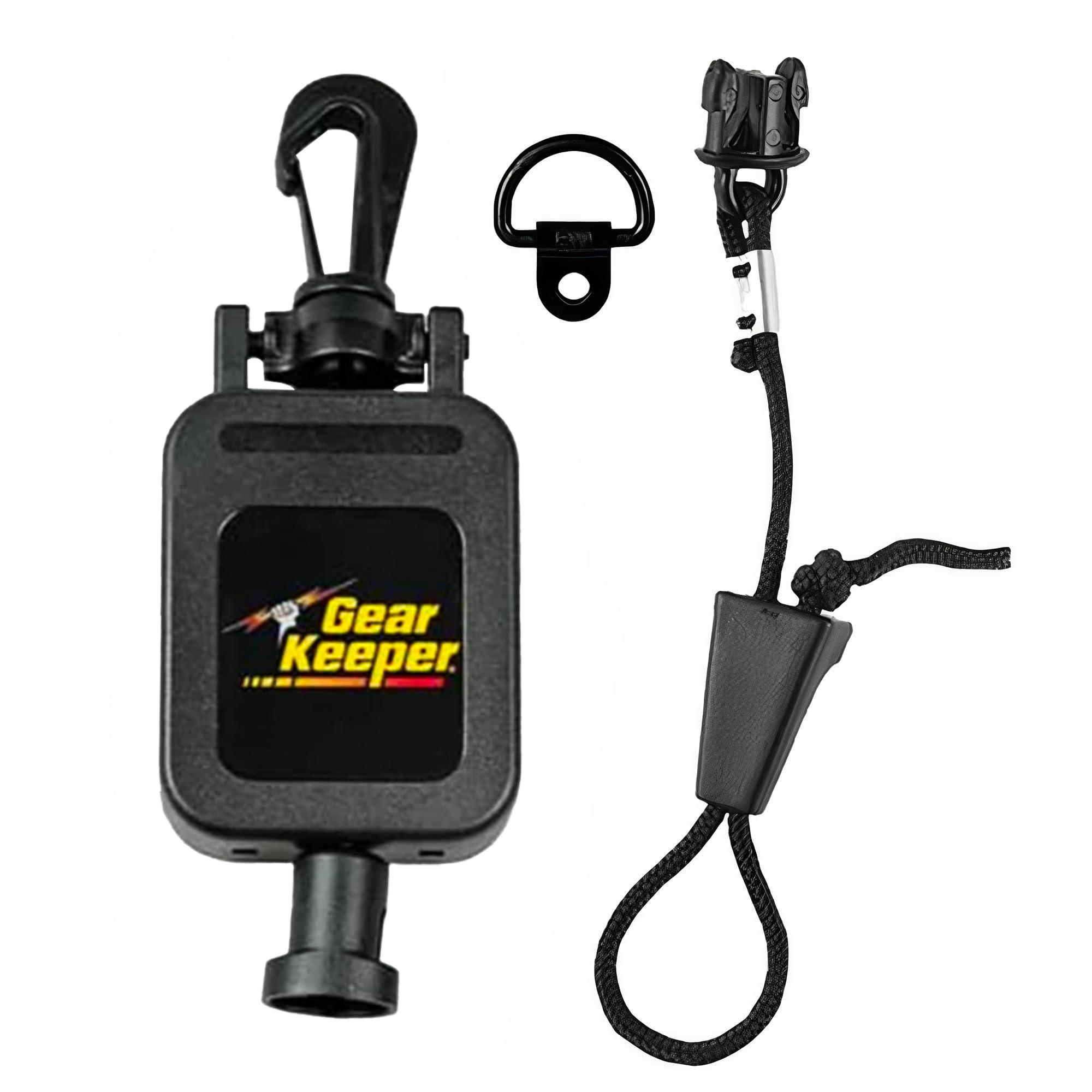 Gear Keeper CB Radio Microphone Keeper - Retractable Mic Holder With Heavy Duty Snap Clip Mount for Truck Radio - CB Radio Accessories With Lanyard & Mounting Hardware - Made in USA (Black)