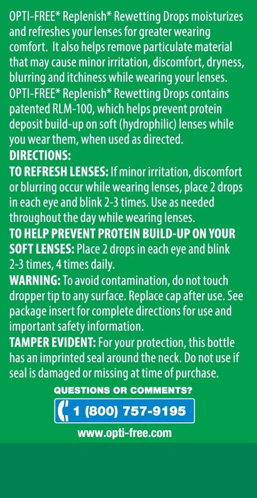 Opti-Free Replenish Rewetting Drops,10-mL,0.33 Fl Oz (Pack of 2) - Image 3
