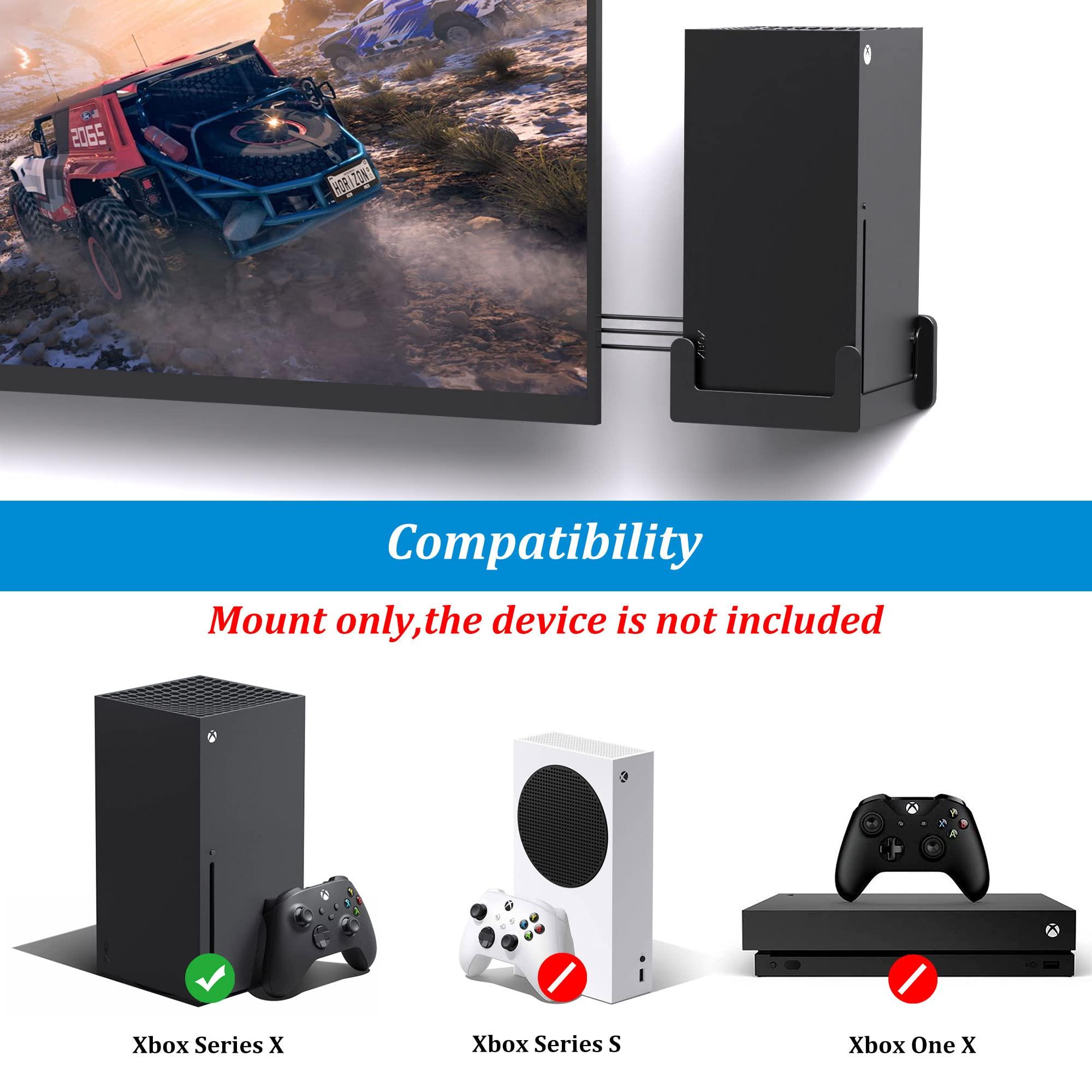 PlusAcc Wall Mount for Xbox Series X - Hanging Wall Stand Shelf Holder for Xbox X Gaming Console, Vertical Bracket Accessories with Cooling Ventilation Design, Open Port Access (Black) - Image 2