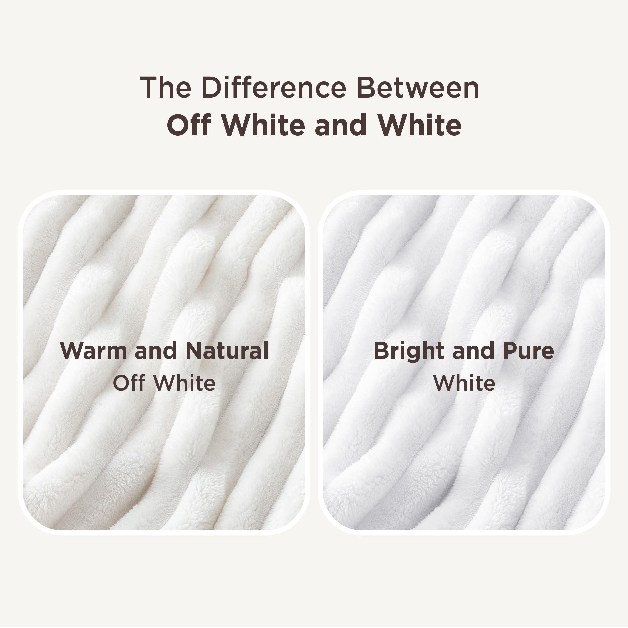 Bedsure White Throw Blanket for Couch - GentleSoft Cozy Soft Blankets for Women, Cute Small Fleece Throws for Girls, House Bedroom Decor Aesthetic Gift for Women, Off White, 50x70 Inches - Image 7