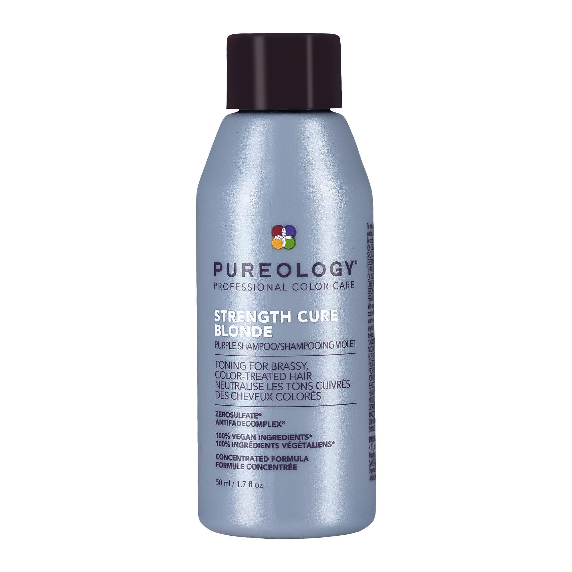 Pureology Strength Cure Blonde Purple Shampoo - For Blonde & Lightened Color-Treated Hair, Tones & Fortifies Brassy Hair, Sulfate-Free & Vegan