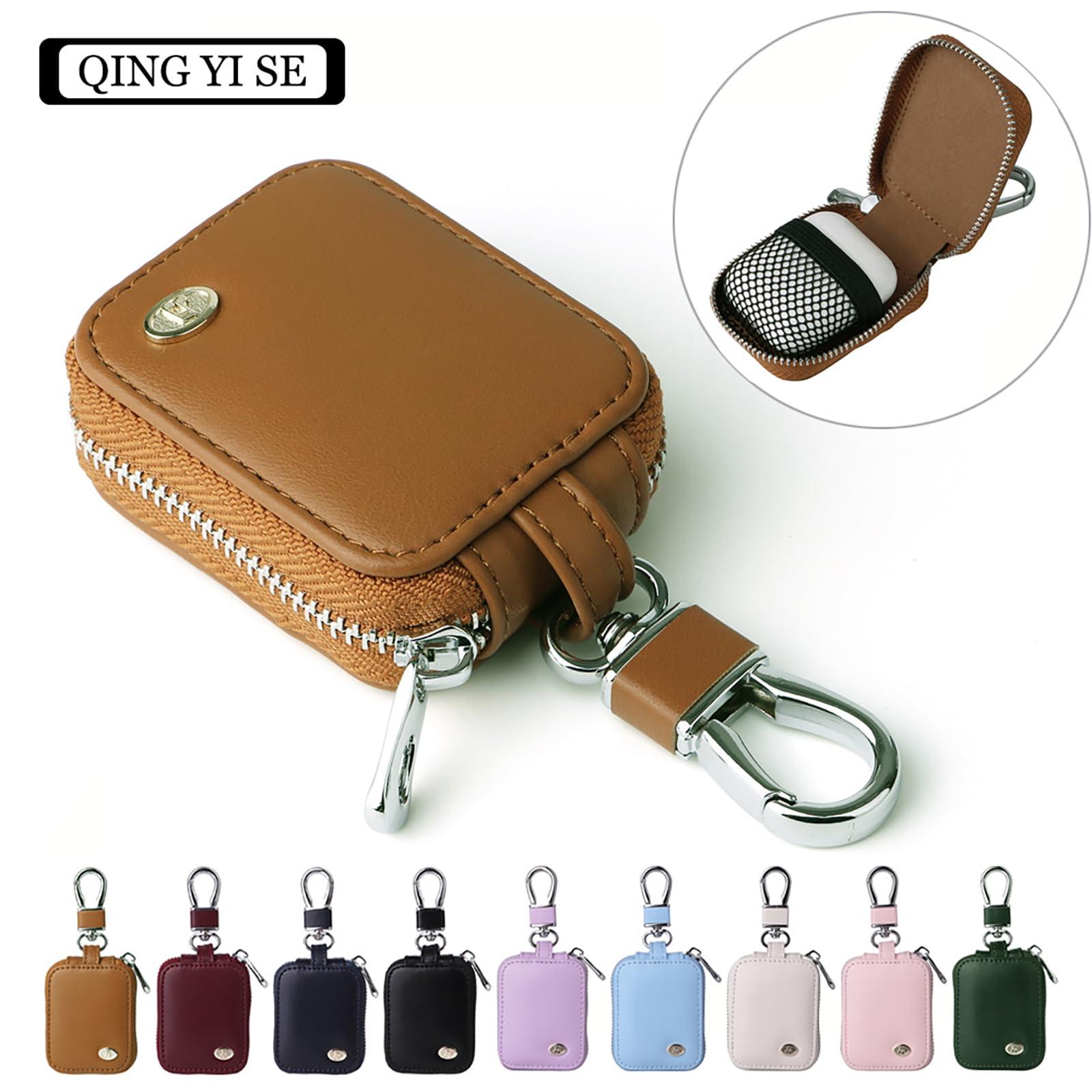 CCSmall Earbud Case for AirPods 4/1/2/3/Pro 2 with Lock & Carabiner, Premium PU Leather Small Storage Bag Pouch Travel Organizer for Wireless Earphones, Wired Headphone & Data Cable Case Black - Image 5