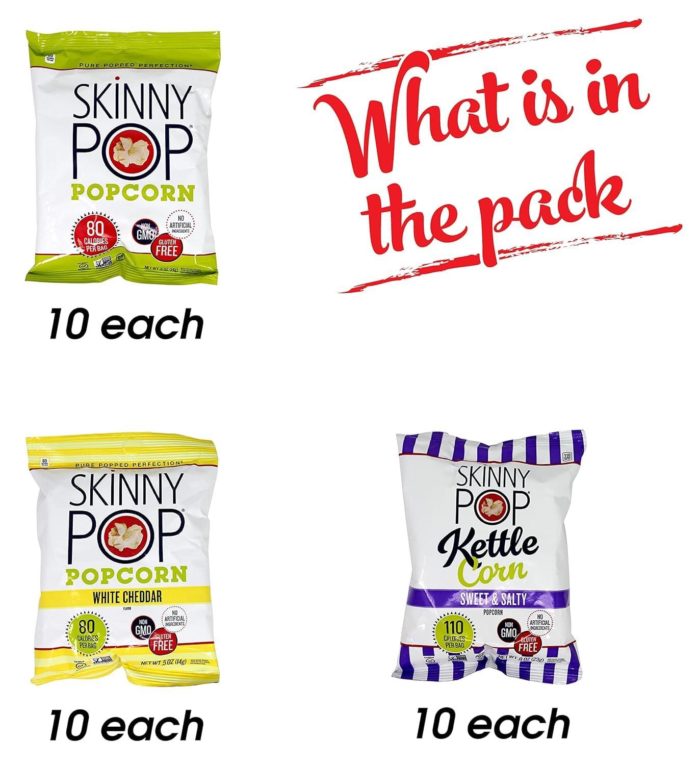 Bulk Popcorn, Skinny Pop Popcorn Individual Bags Variety Pack - Skinny Pop, 30 Packs of 3 Flavors| Bentley Assortment - Image 3