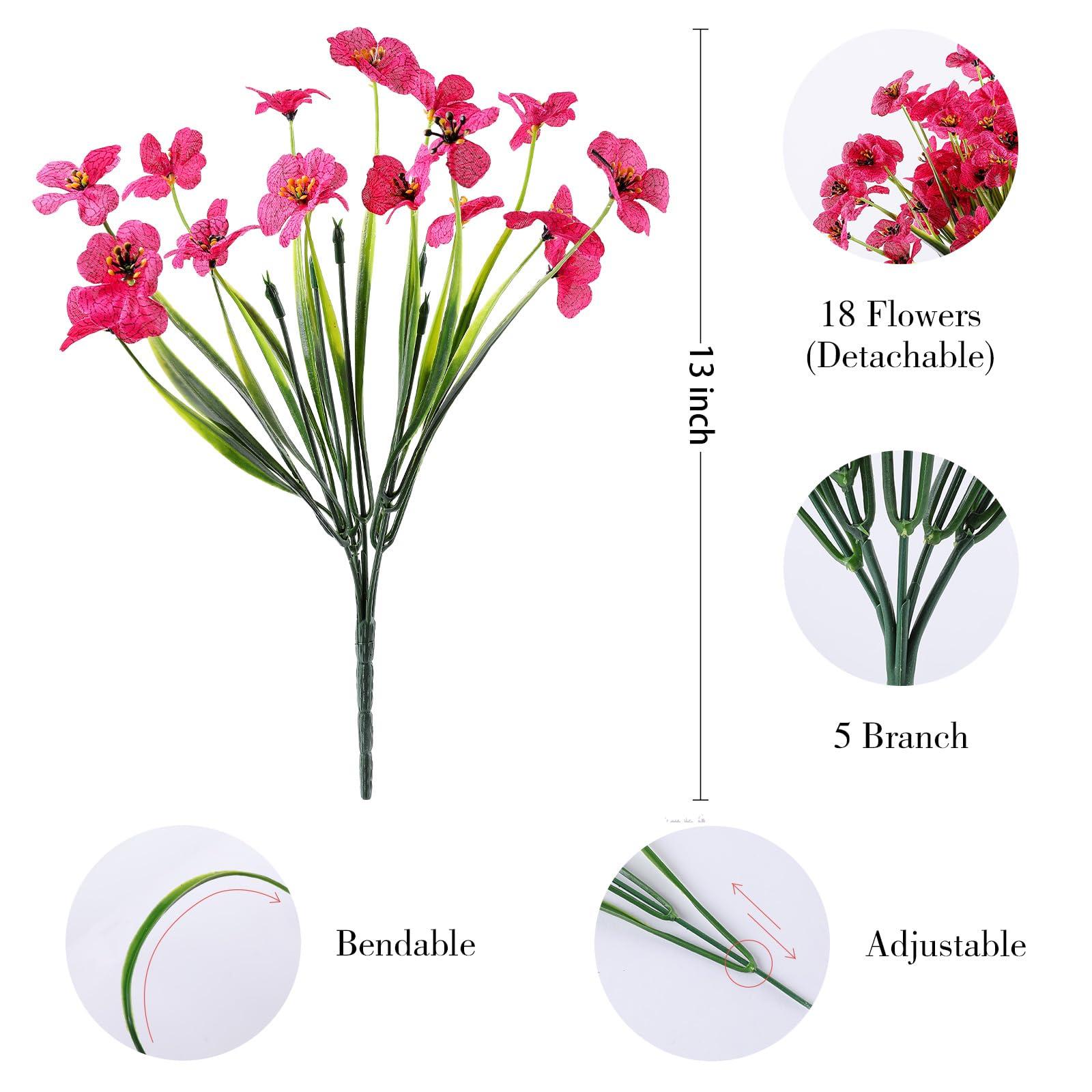 AGIRL 24 Bundles Artificial Flowers for Outdoor,No Fade Fake Plastic Flowers Faux Plants for Decoration Hanging Planters Indoor Outside Garden Porch Window Box Home Wedding Farmhouse - Image 2