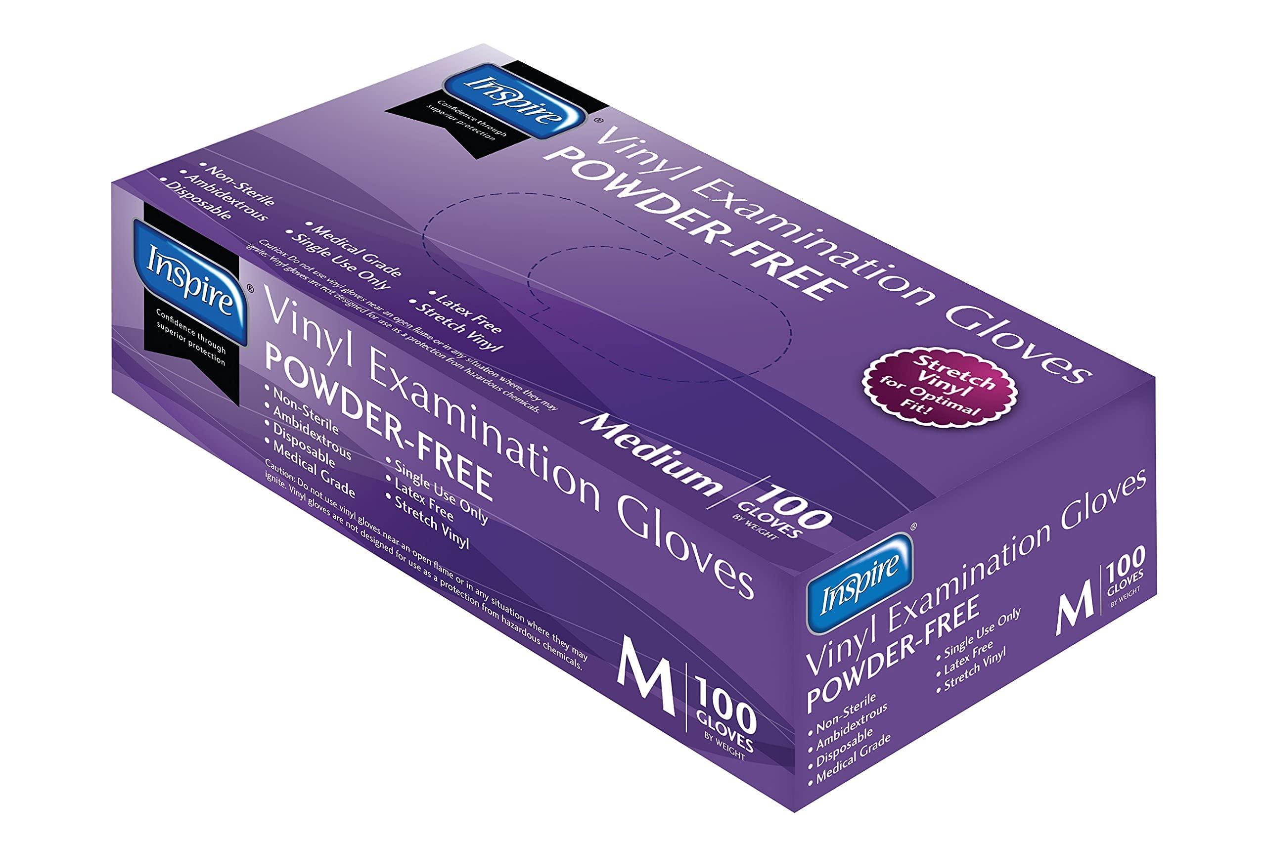 Inspire Stretch Vinyl Exam Gloves | THE ORIGINAL Quality Disposable Latex Free Medical Glove Cleaning Cooking Food Service Labs Healthcare and Household, Medium 1000 Count - Image 8