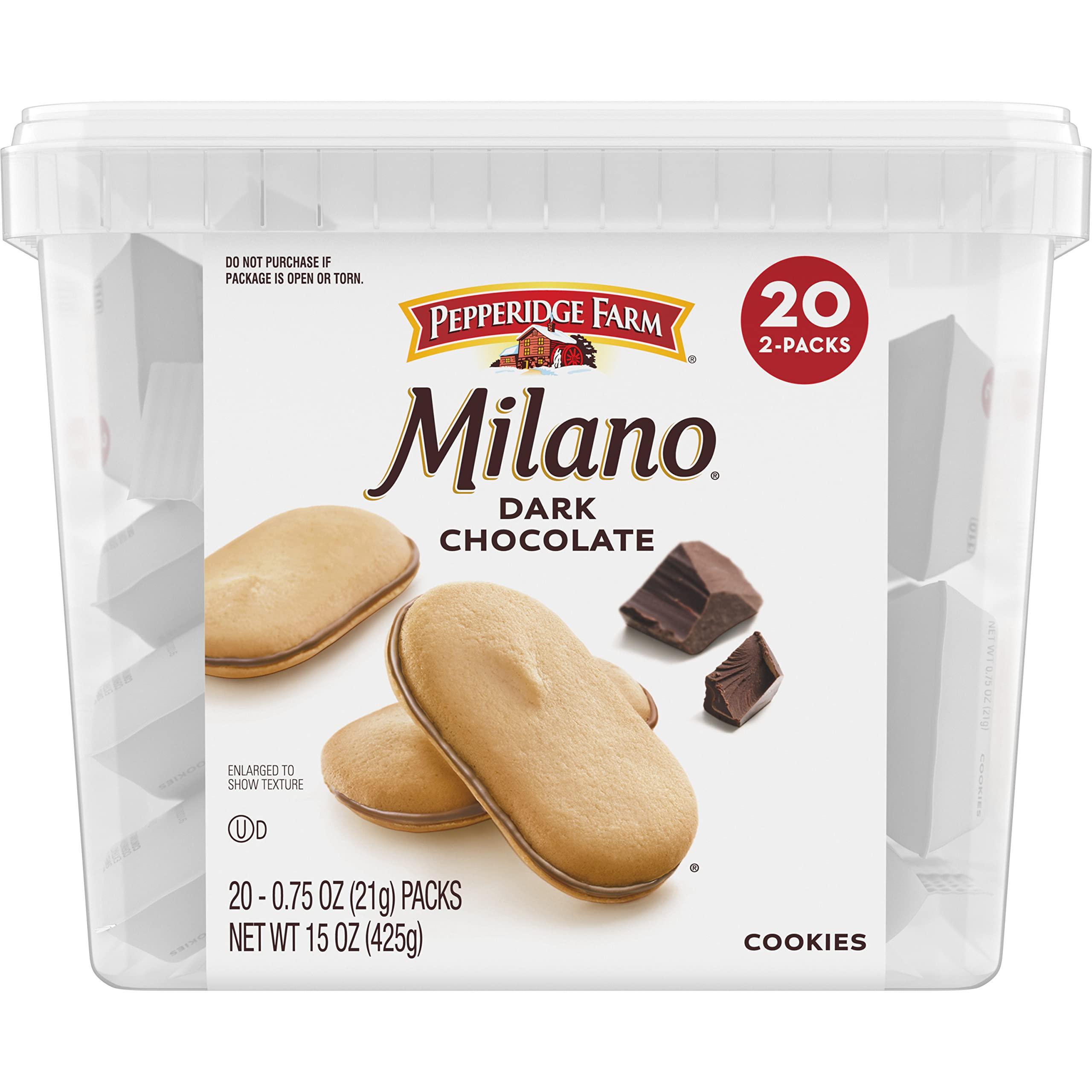 Pepperidge Farm Milano Cookies, Dark Chocolate, 20 Packs, 2 Cookies per Pack - Image 6