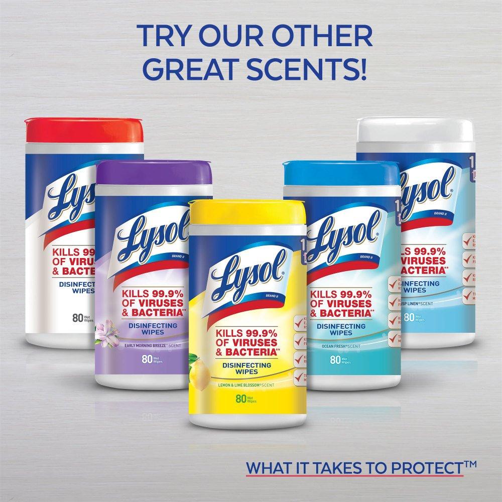 Lysol, Dual Action Complete Clean Disinfecting Wipes, White, 75 Count, Citrus, 450 Count, (Pack of 6) - Image 6