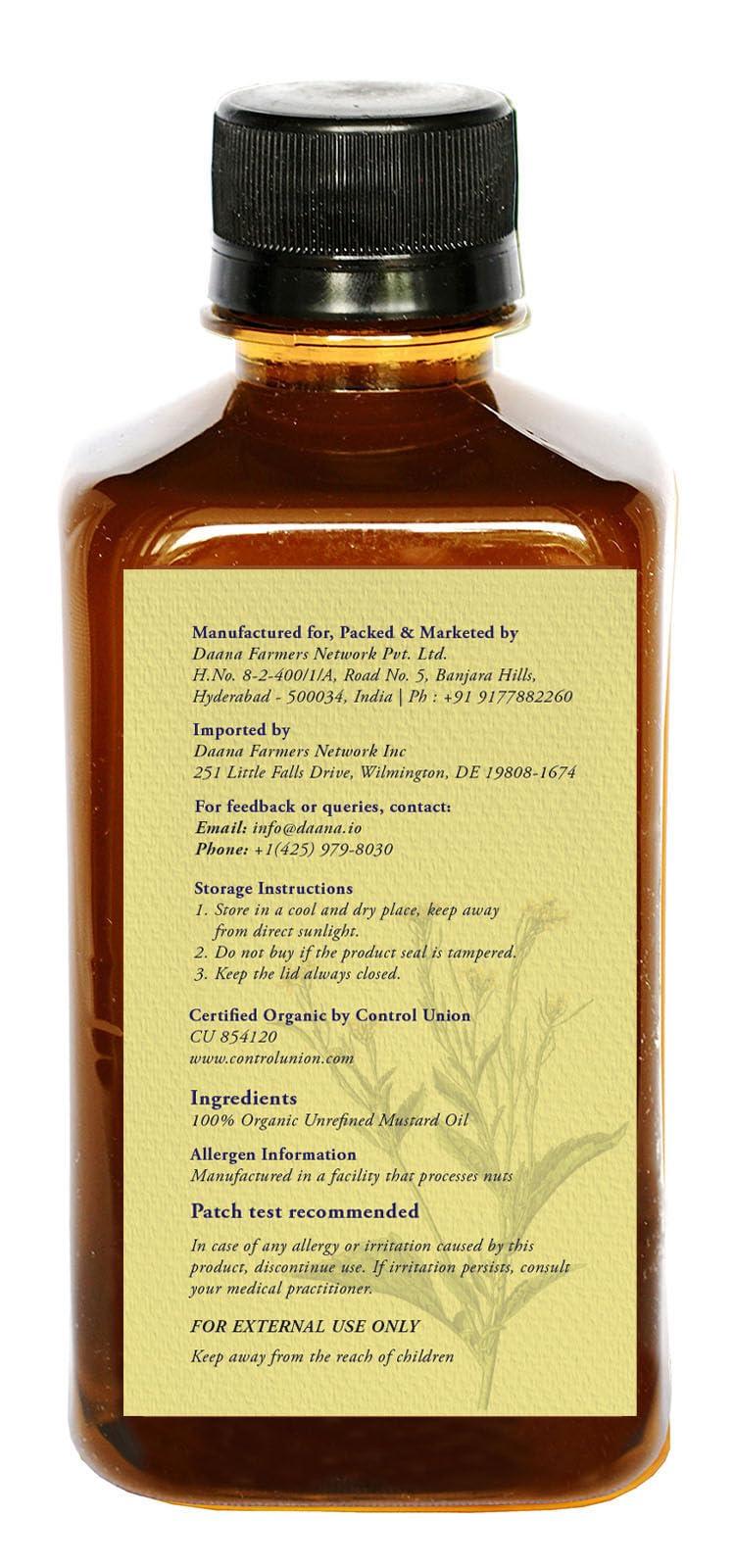 DAANA Mustard Oil for Skin: Certified USDA Organic, Extra Virgin, Cold Pressed - Image 4
