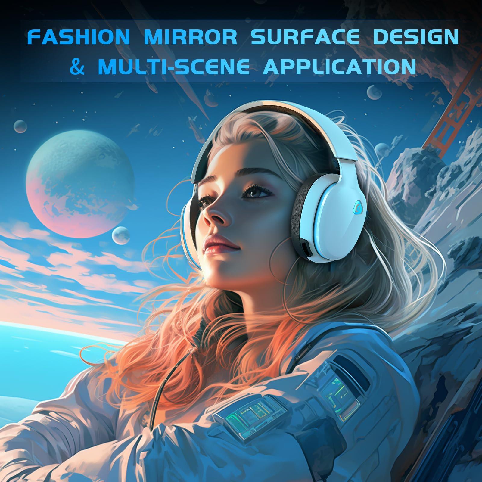 Gtheos 2.4GHz Wireless Gaming Headset for PS5, PS4 Fortnite & Call of Duty/FPS Gamers, PC, Nintendo Switch, Bluetooth 5.3 Gaming Headphones with Noise Canceling Mic, Stereo Sound, 40+Hr Battery -White - Image 7