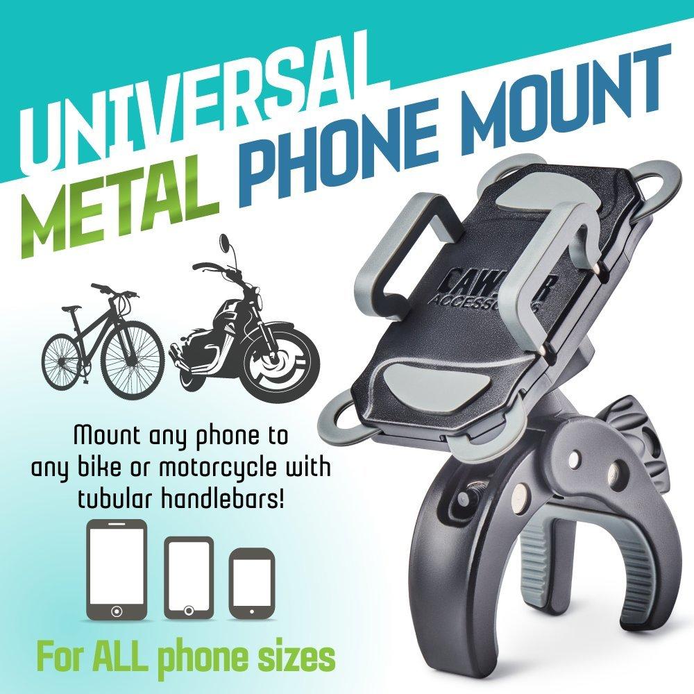 CAW.CAR Accessories Metal Bike & Motorcycle Phone Mount - The Only Unbreakable Handlebar Holder for iPhone, Samsung or Any Other Smartphone. +100 to Safeness & Comfort - Image 2